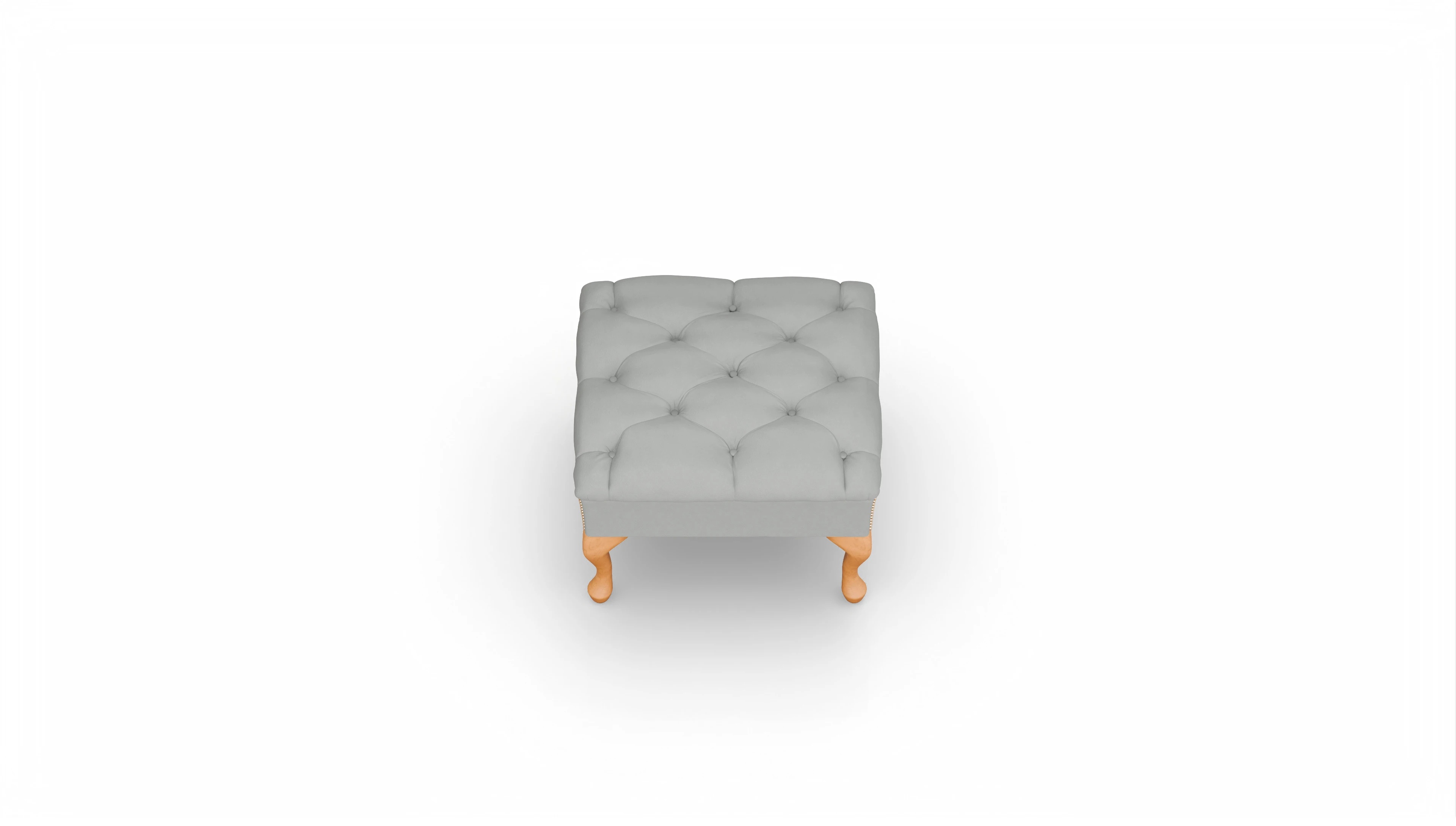 Hocker Yorkshire in Leder Ansicht des Produktes Yorkshire Hocker in Leder grau