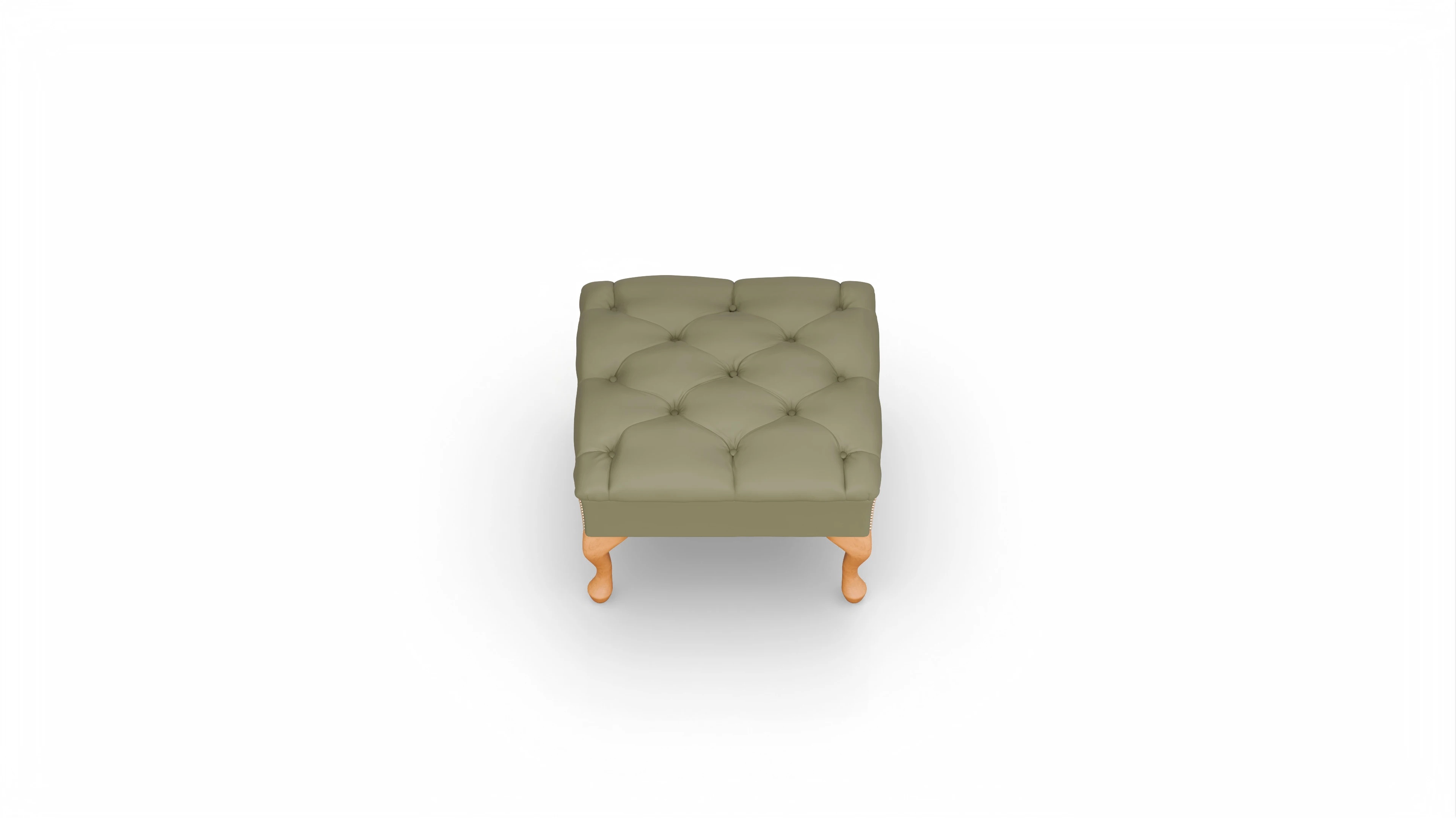 Hocker Yorkshire in Leder Ansicht des Produktes Yorkshire Hocker in Leder grün
