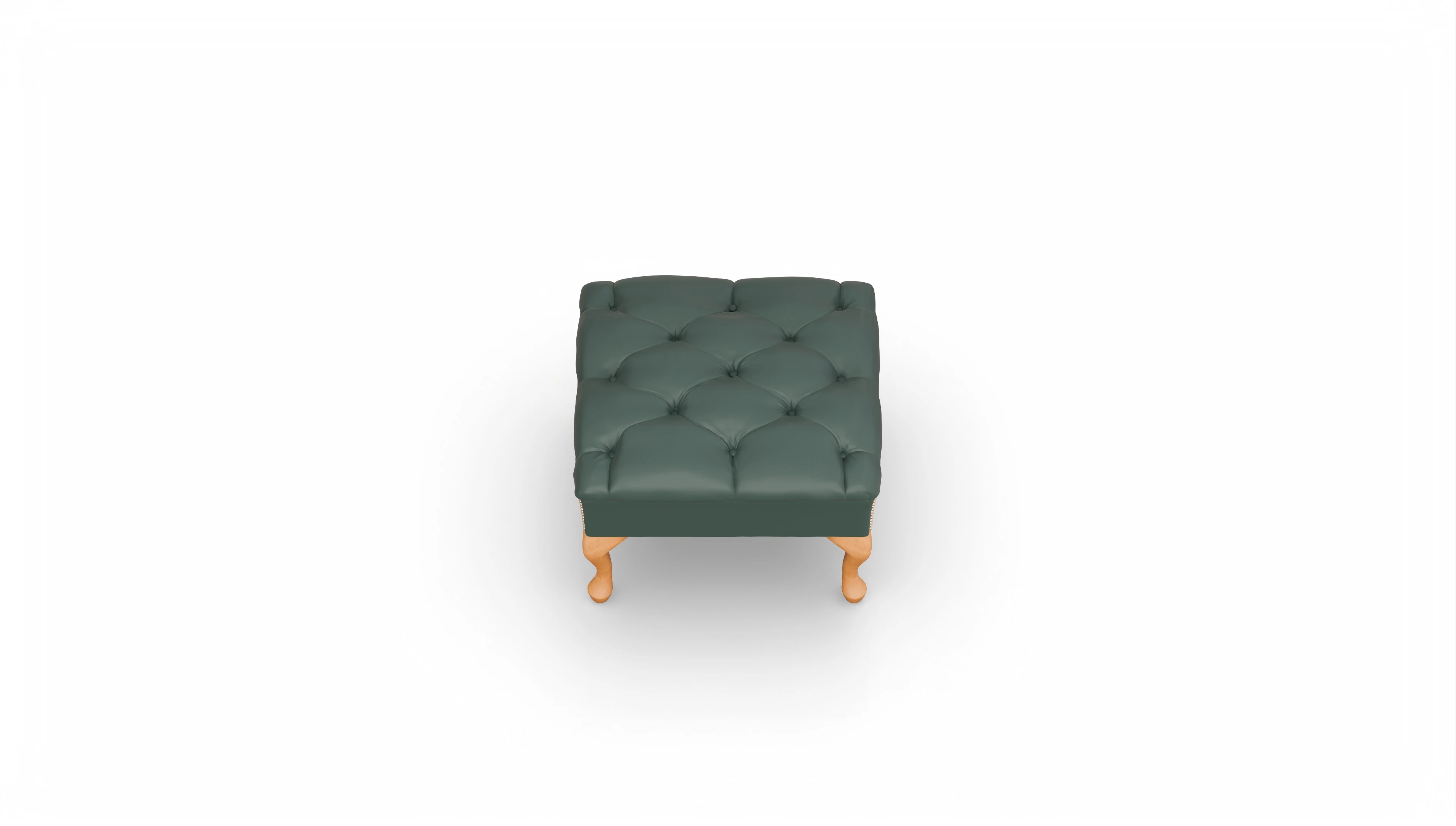 Hocker Yorkshire in Leder Ansicht des Produktes Yorkshire Hocker in Leder grün