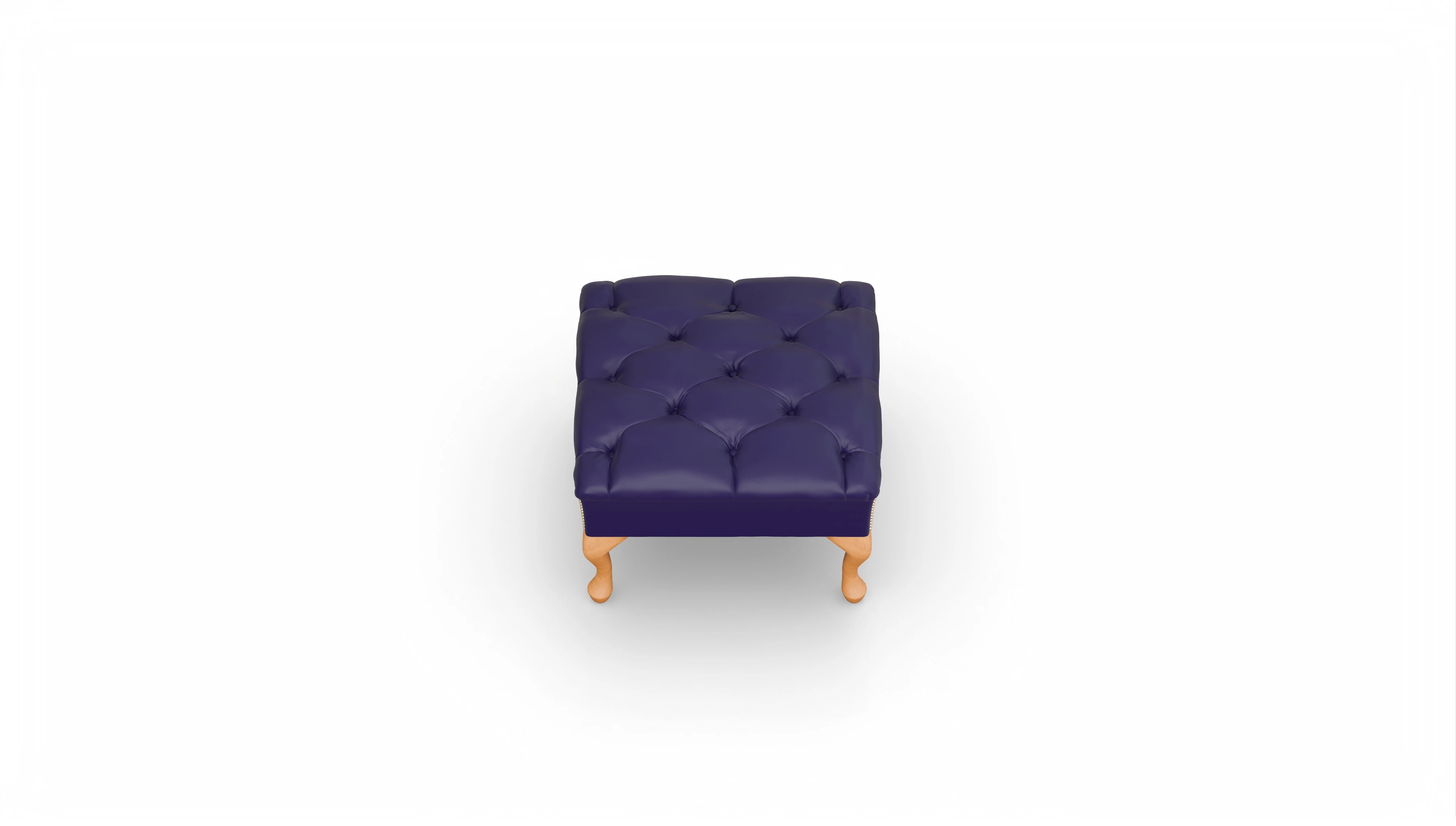 Hocker Yorkshire in Leder Ansicht des Produktes Yorkshire Hocker in Leder blau