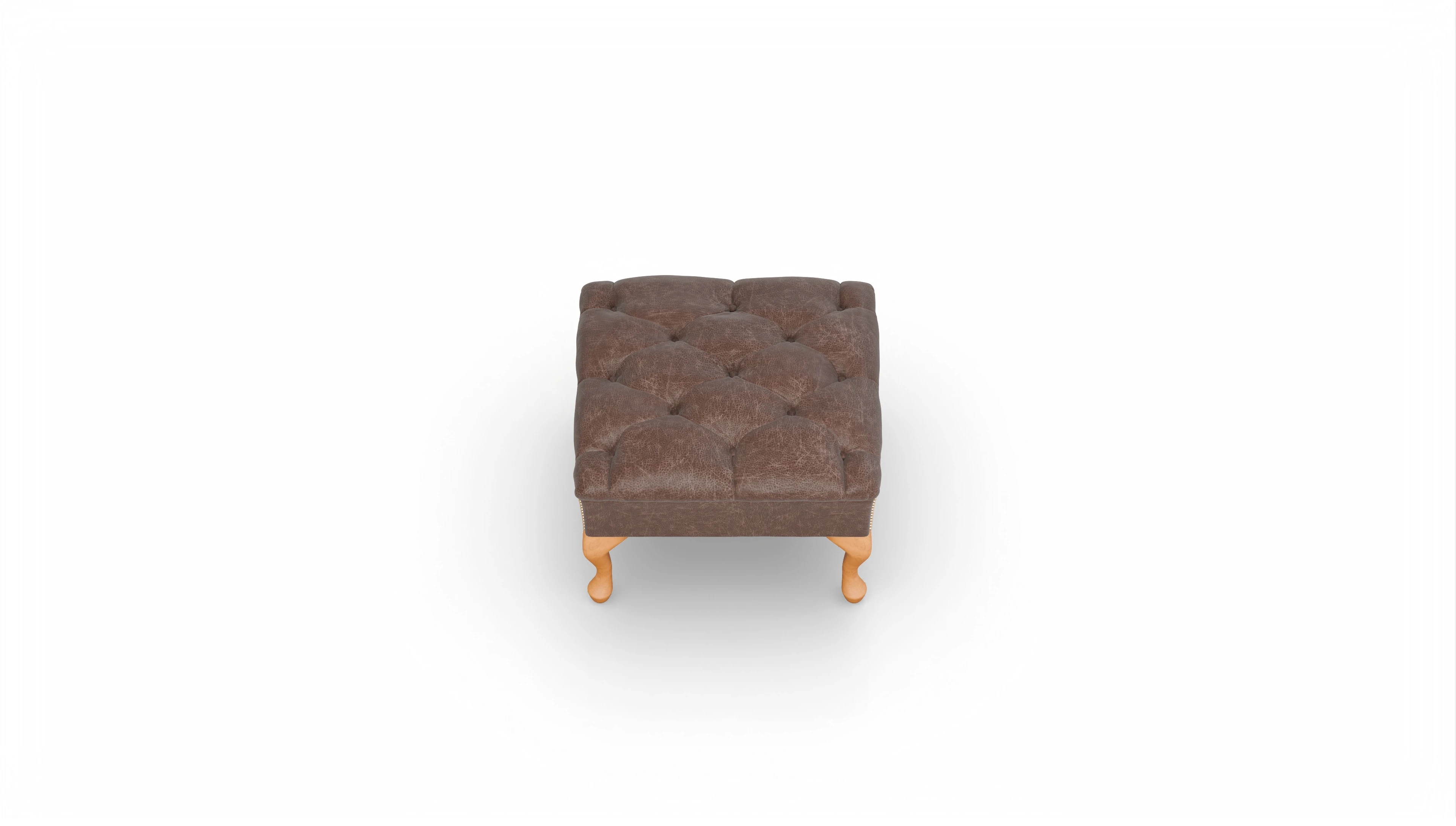 Hocker Yorkshire in Leder Ansicht des Produktes Yorkshire Hocker in Leder braun