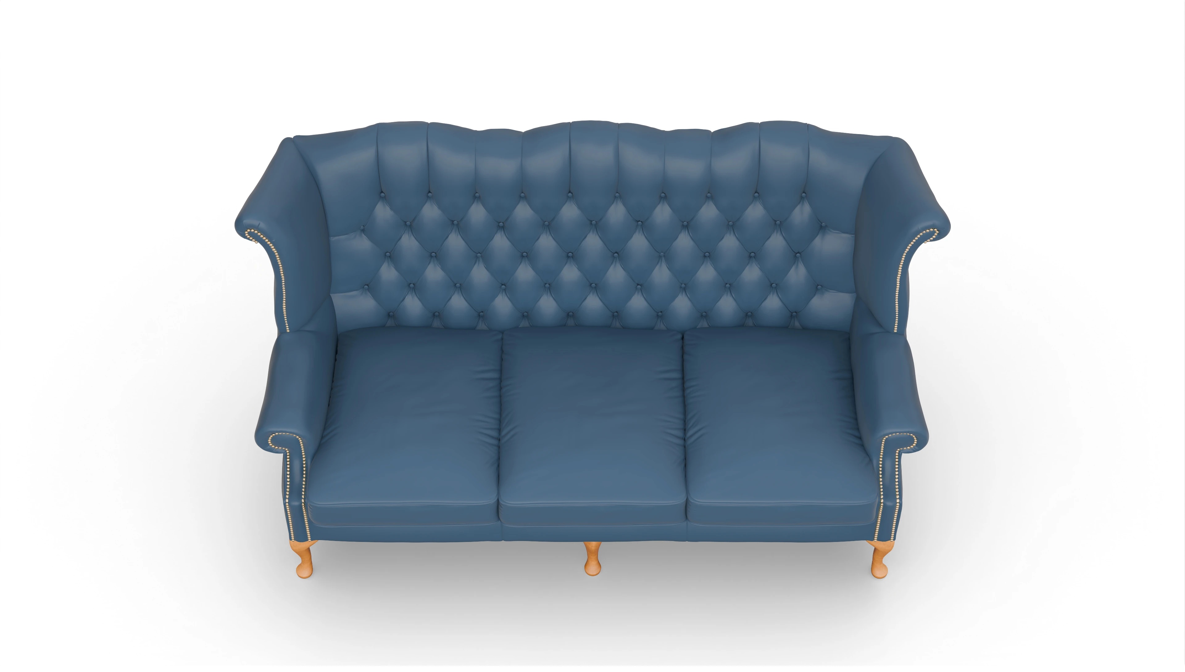 Ansicht des Produktes Crawford 3-Sitzer in Leder blau