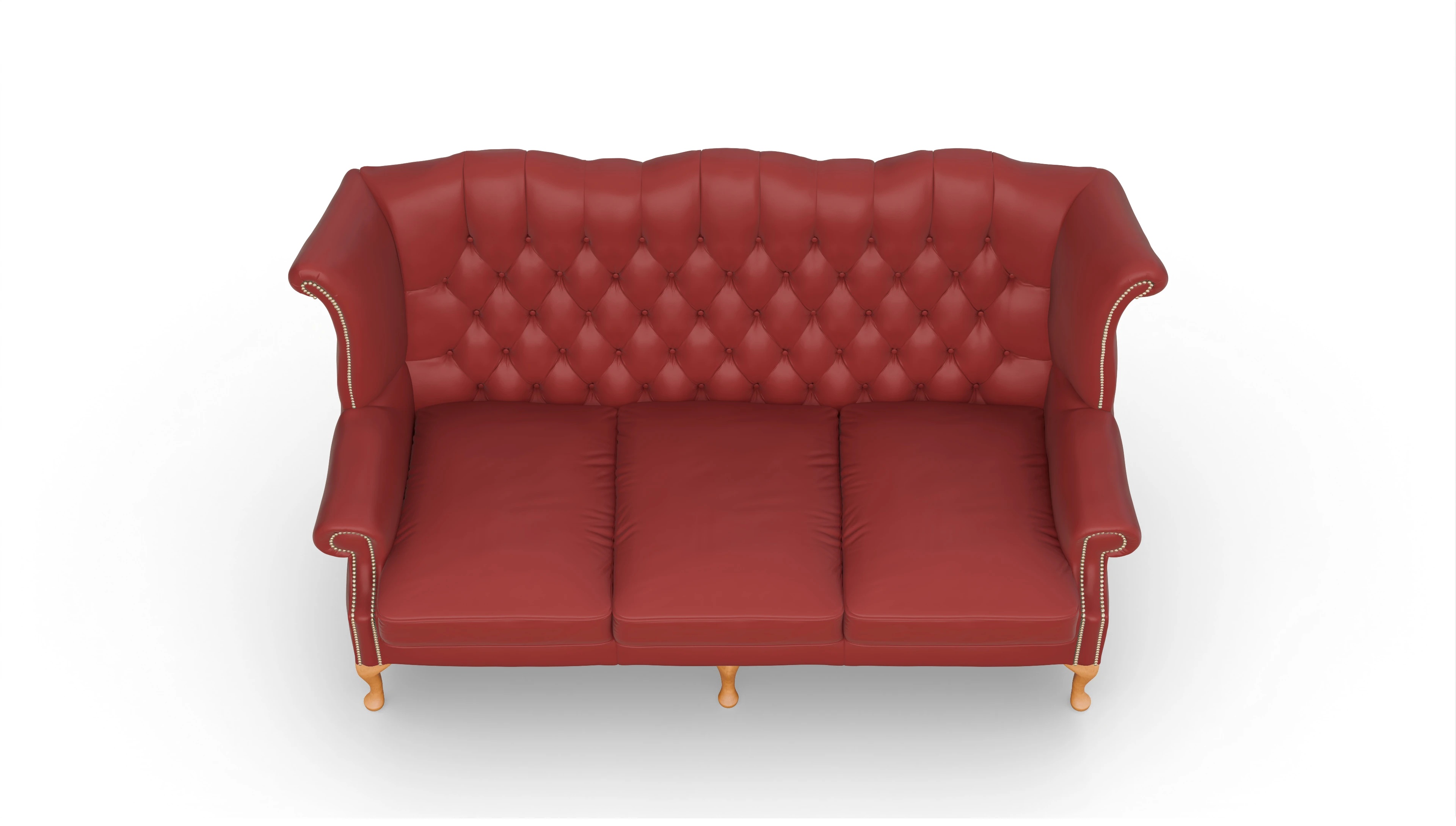 Ansicht des Produktes Crawford 3-Sitzer in Leder rot