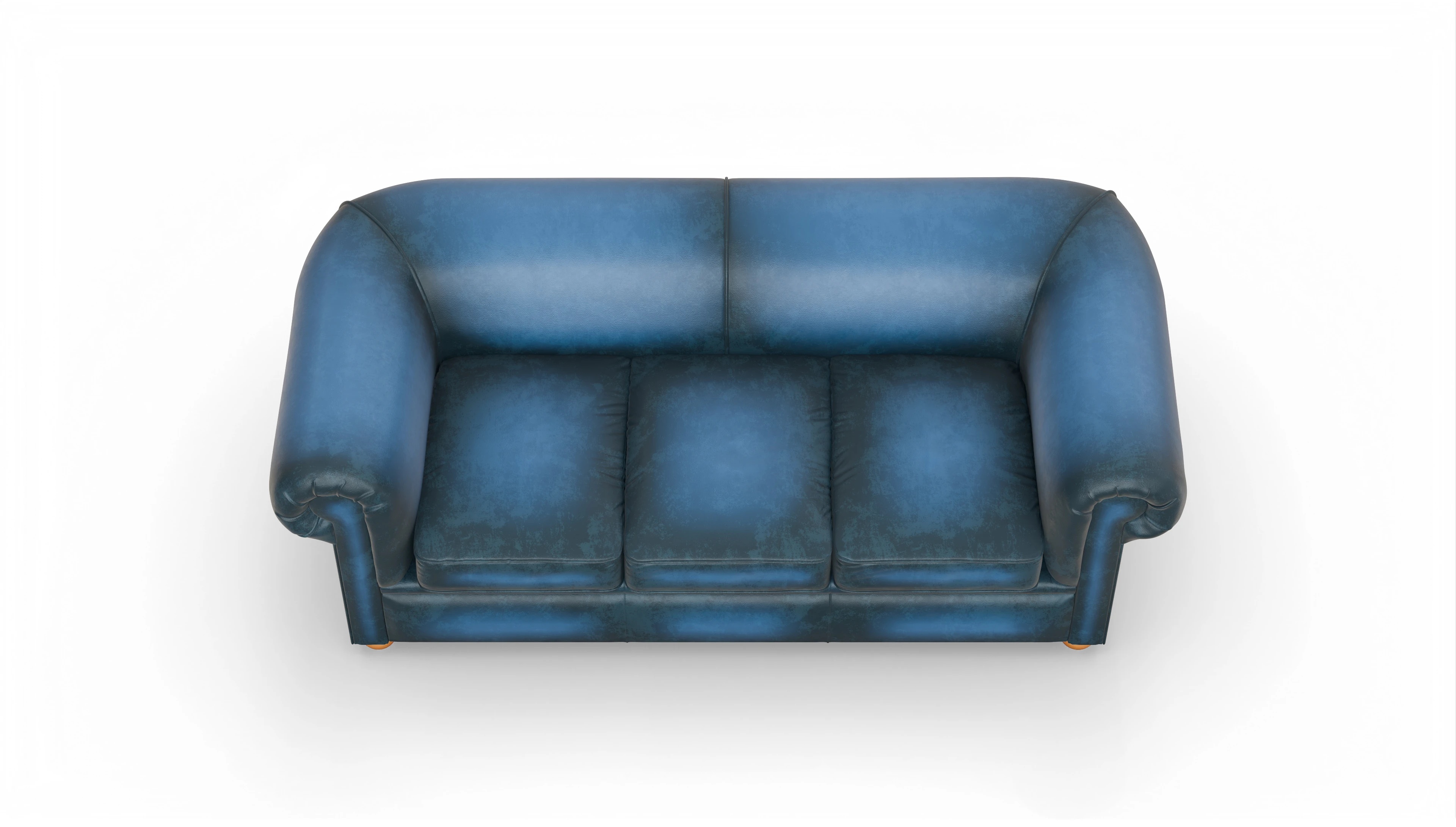 Ansicht des Produktes Brendon 3-Sitzer in Leder blau