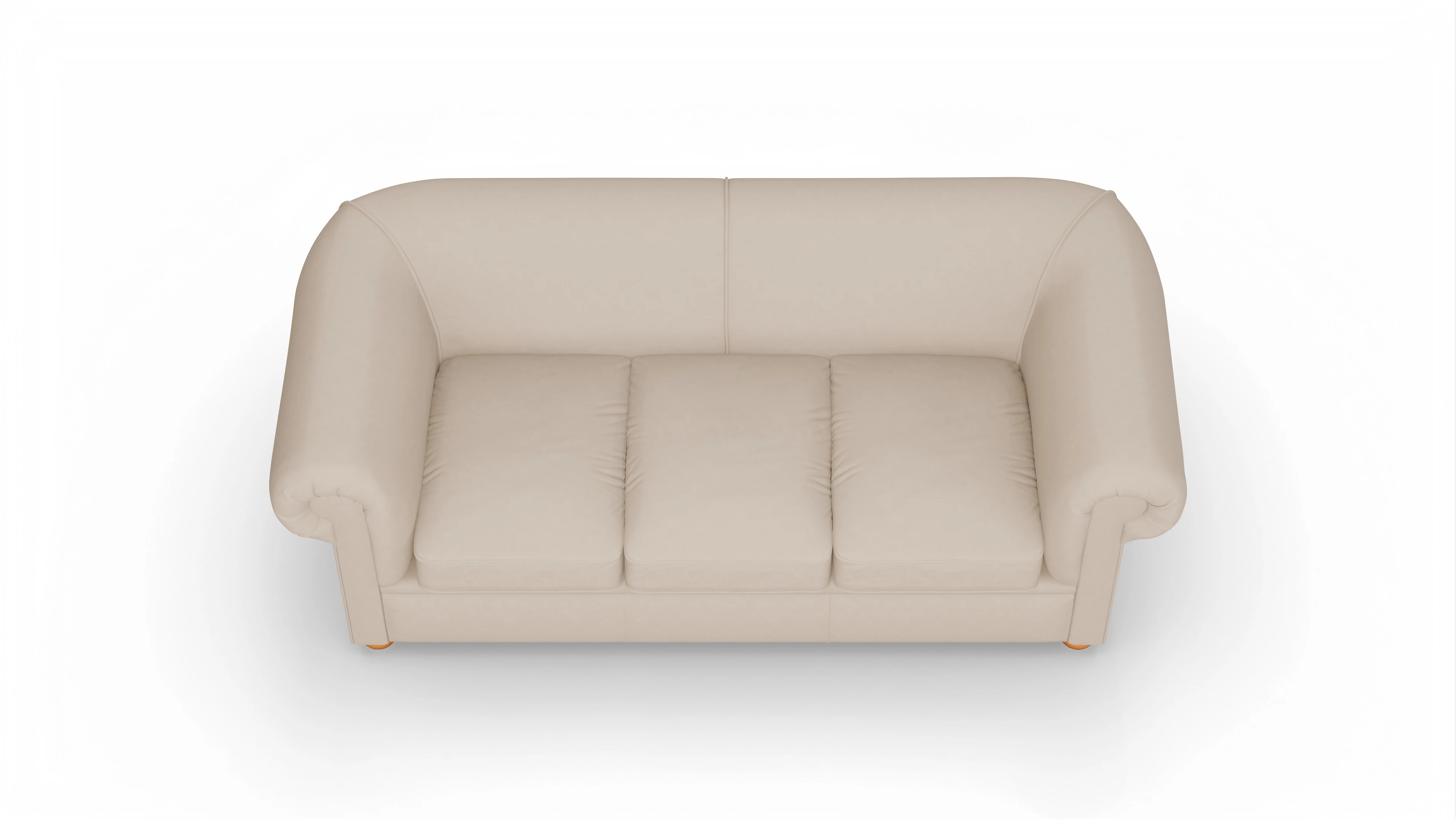 Chesterfield Couch Brendon Ansicht des Produktes Brendon 3-Sitzer in Leder beige