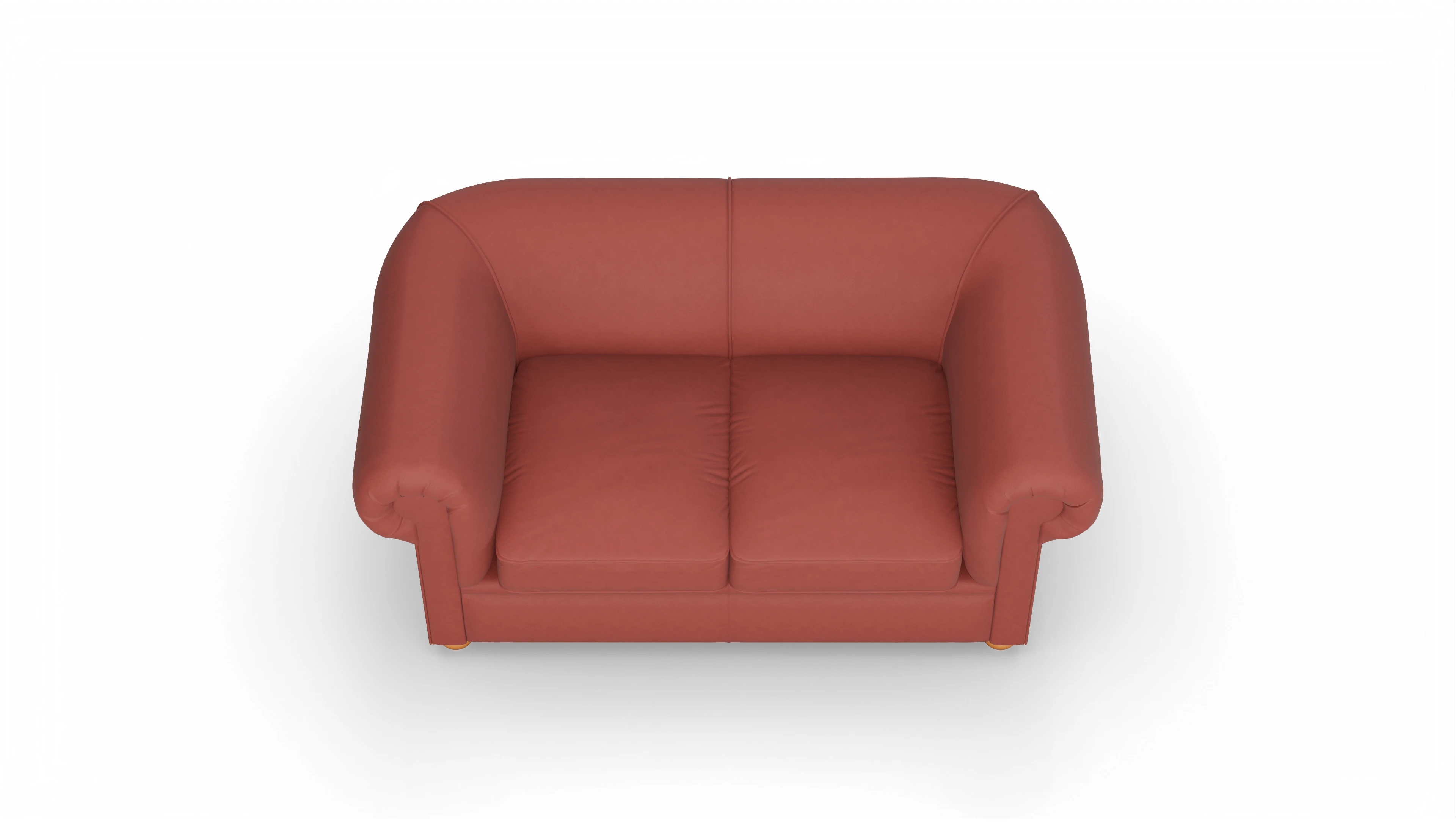 Chesterfield Couch Brendon Ansicht des Produktes Brendon 2-Sitzer in Leder rot