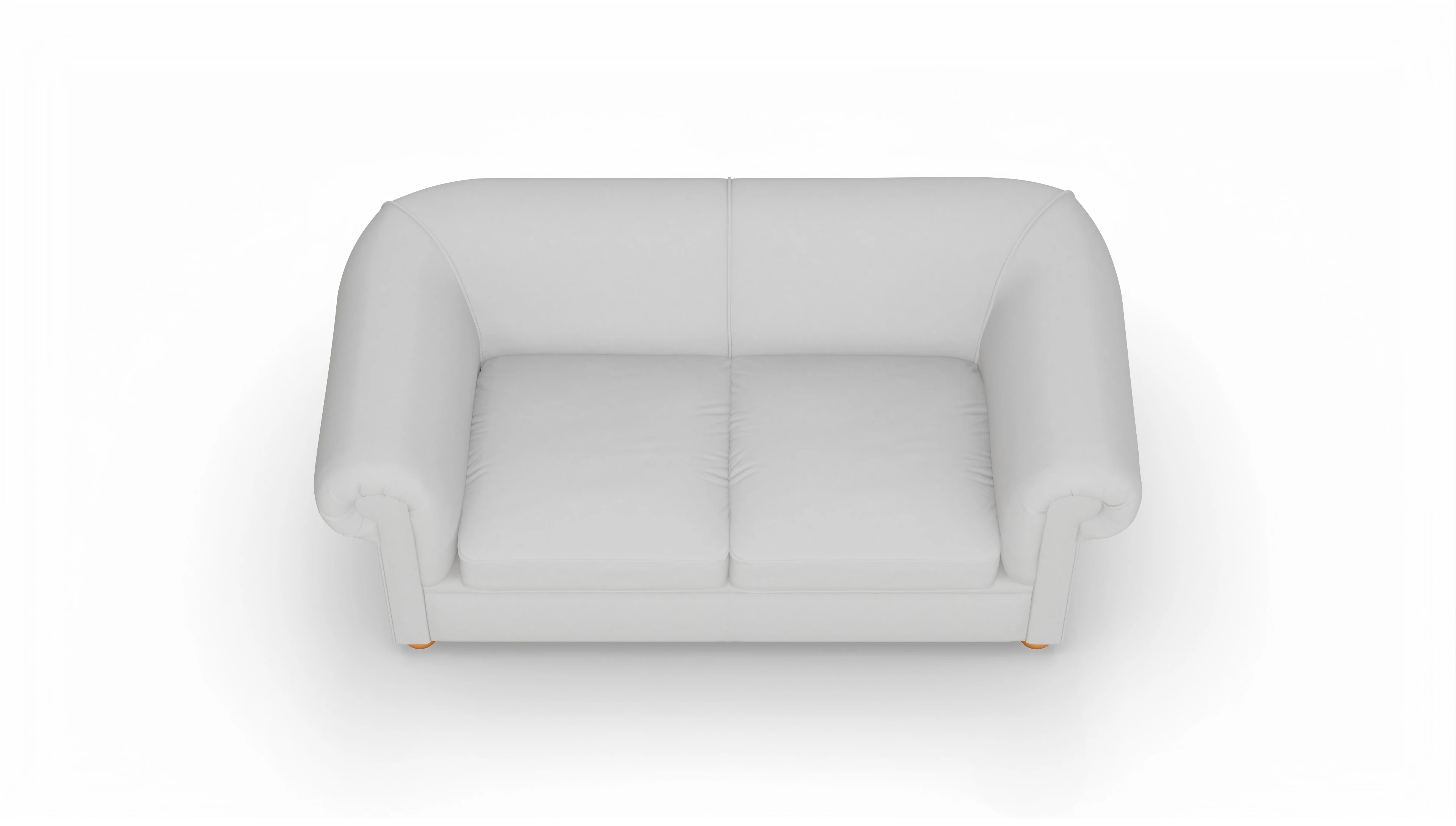 Chesterfield Couch Brendon Ansicht des Produktes Brendon 2,5-Sitzer in Leder weiß