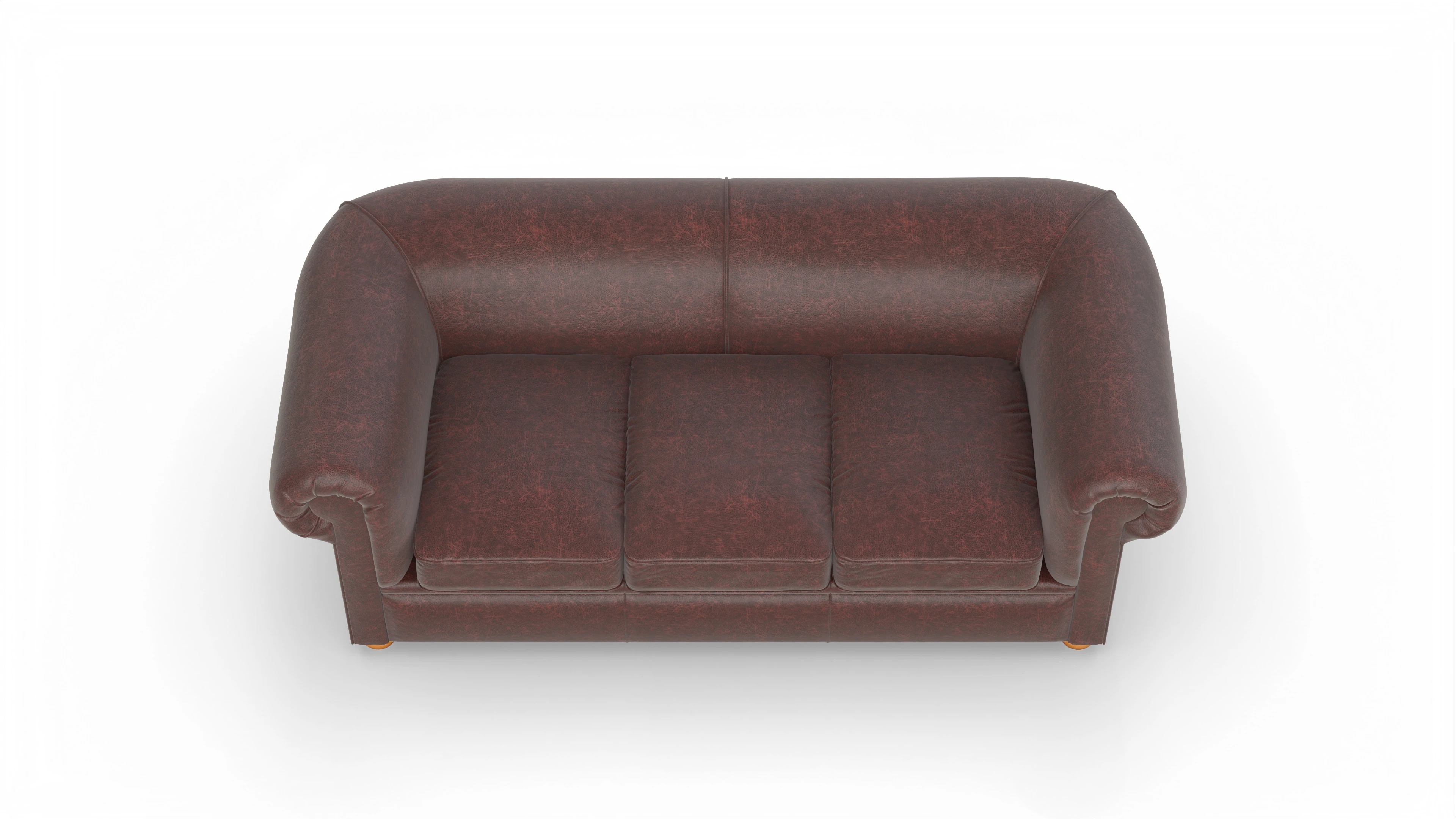 Ansicht des Produktes Brendon 3-Sitzer in Leder rot