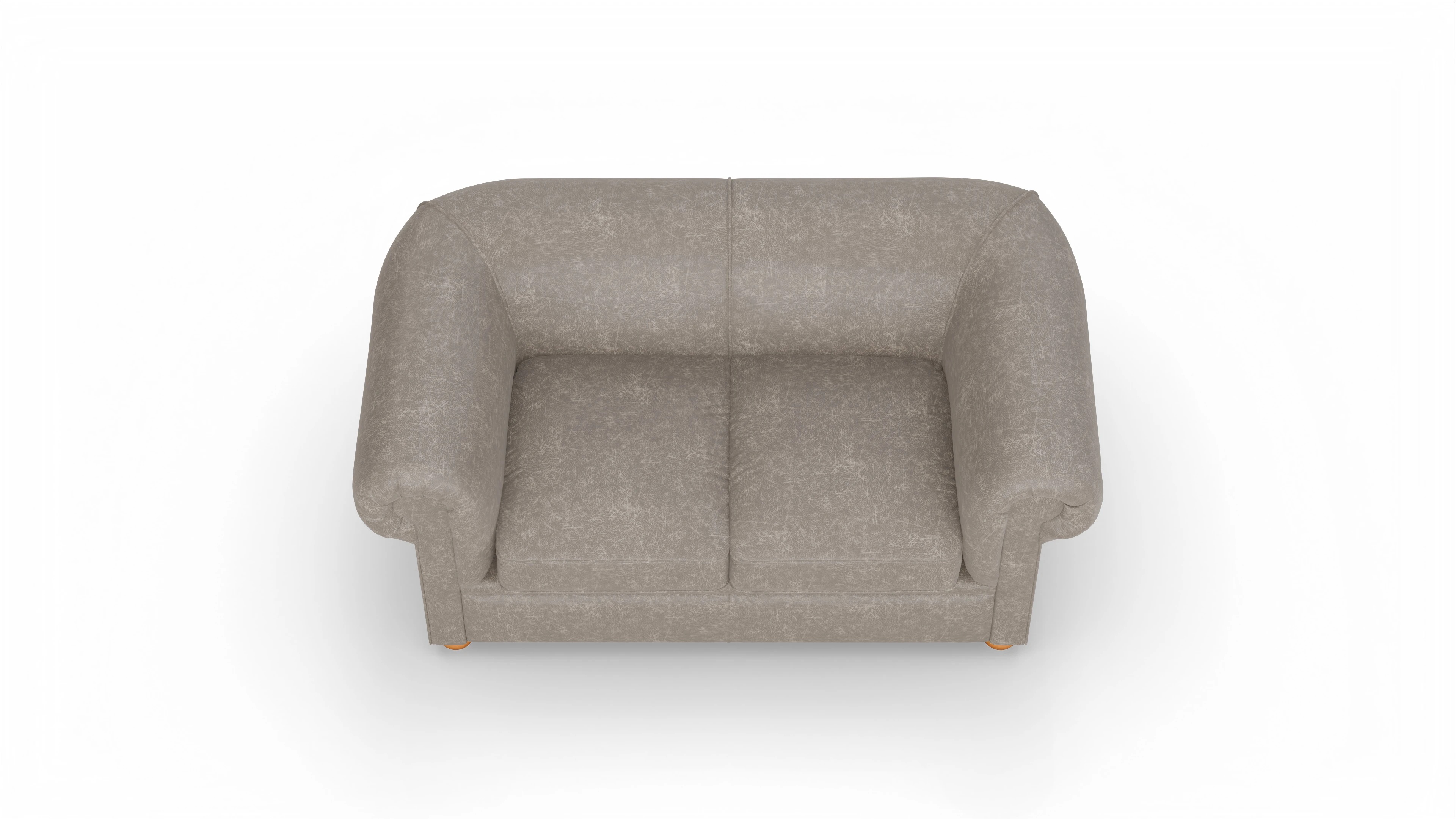 Chesterfield Couch Brendon Ansicht des Produktes Brendon 2-Sitzer in Leder grau