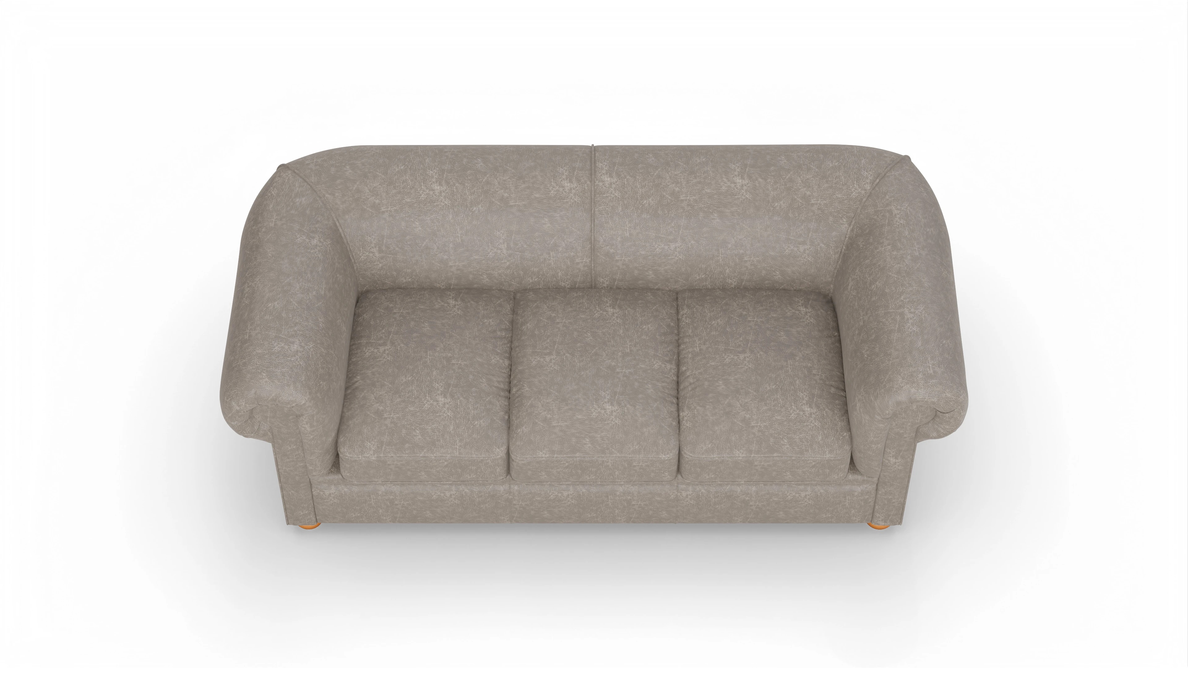 Chesterfield Couch Brendon Ansicht des Produktes Brendon 3-Sitzer in Leder grau