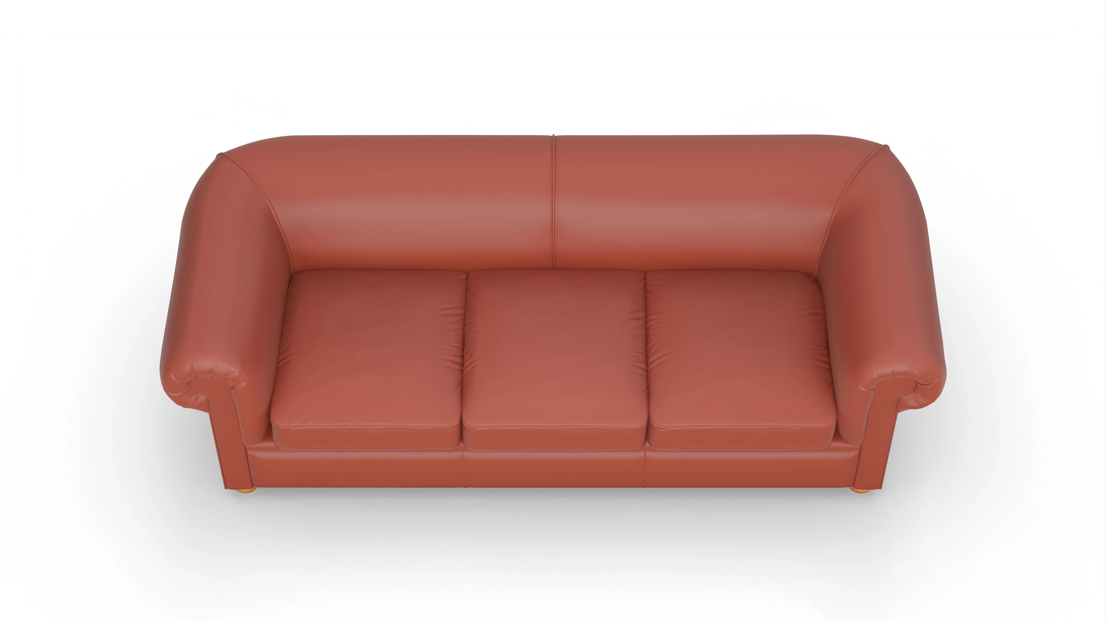 Chesterfield Couch Brendon Ansicht des Produktes Brendon 3,5-Sitzer in Leder orange