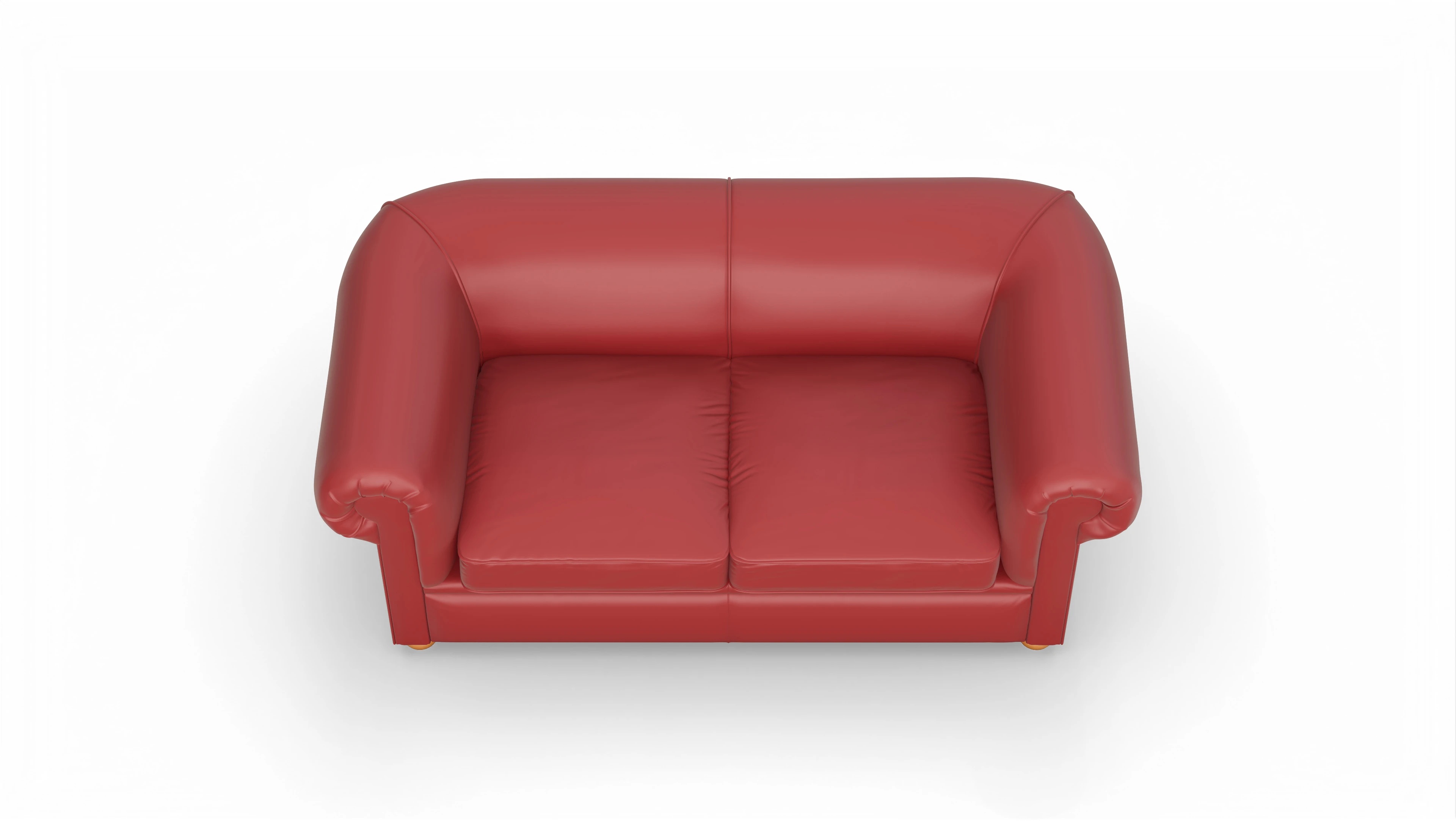 Chesterfield Couch Brendon Ansicht des Produktes Brendon 2,5-Sitzer in Leder rot