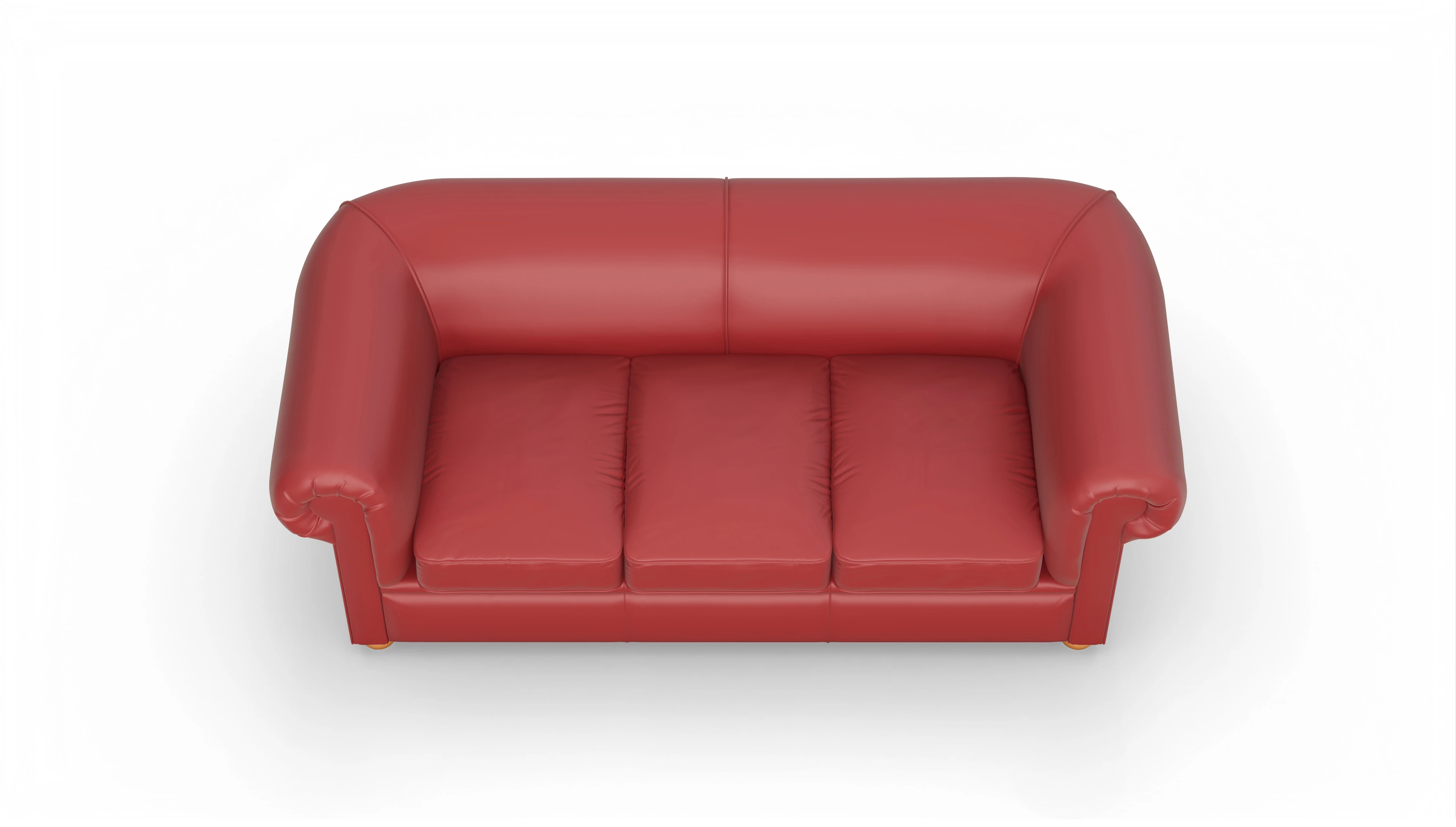 Ansicht des Produktes Brendon 3-Sitzer in Leder rot