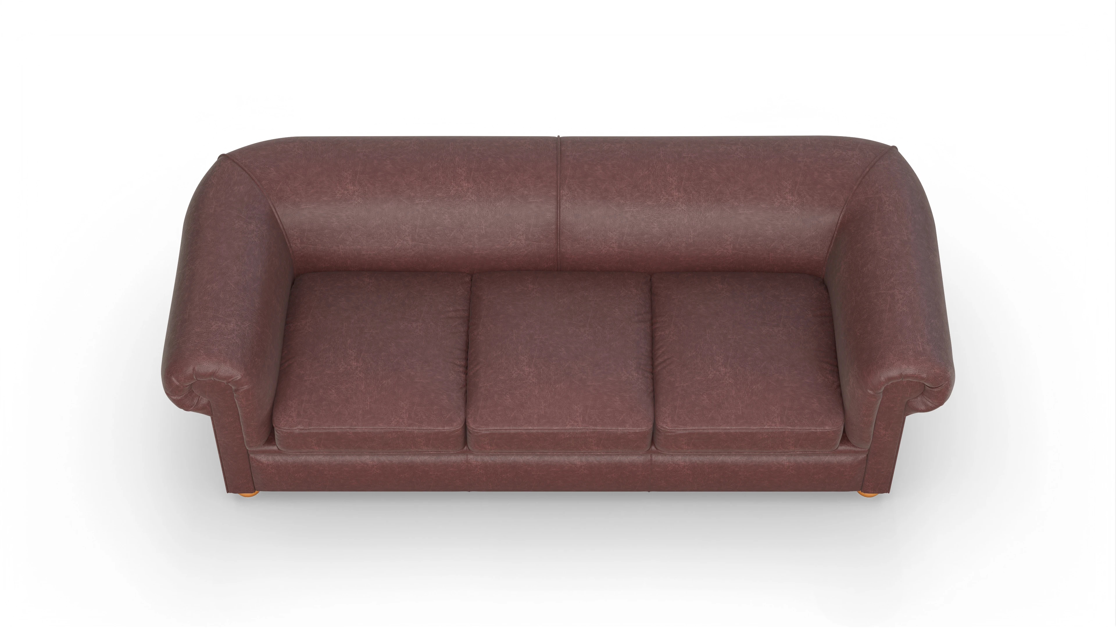 Chesterfield Couch Brendon Ansicht des Produktes Brendon 3,5-Sitzer in Leder rot