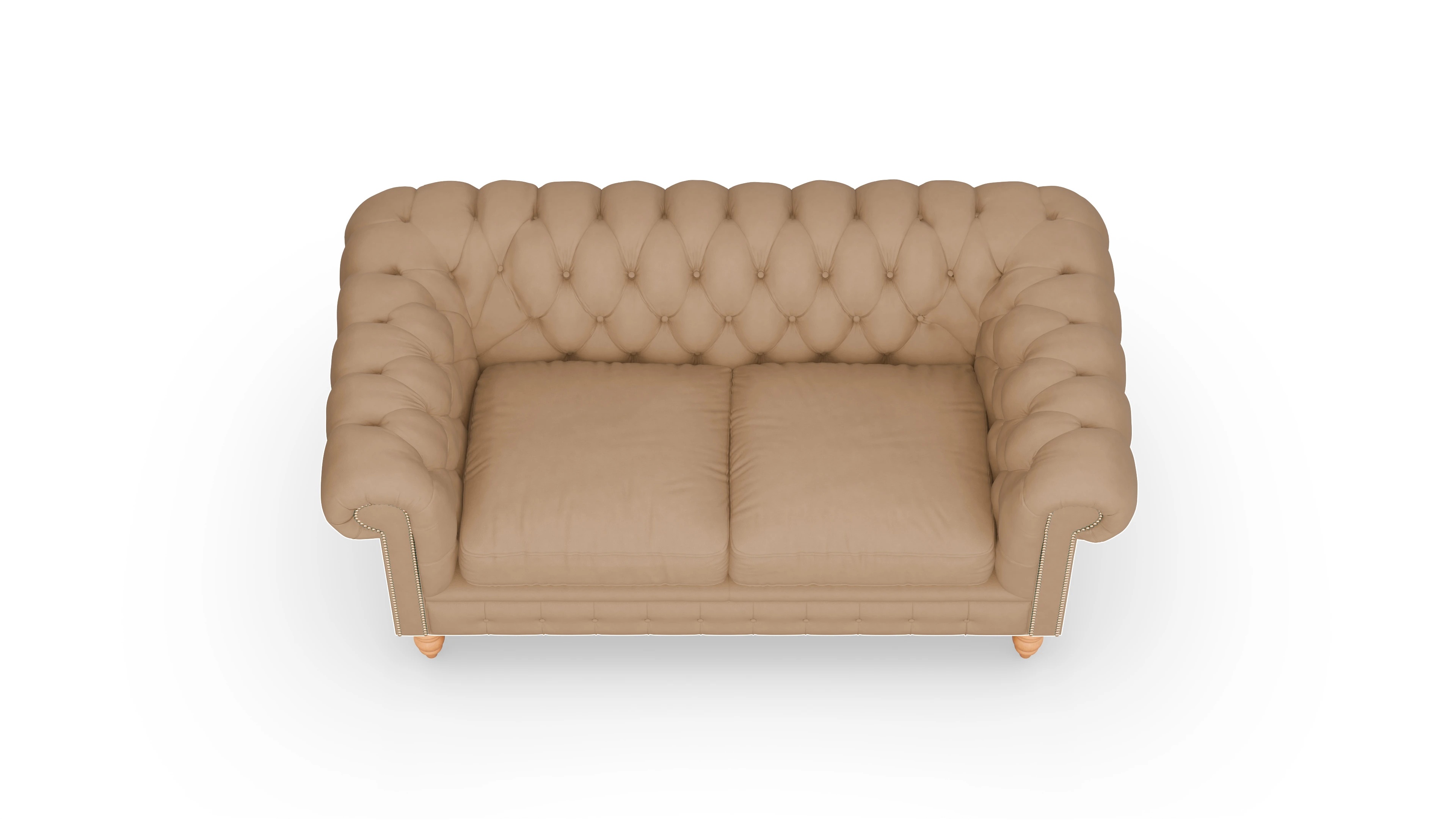Chesterfield Sofa Bennet Ansicht des Produktes Bennet 2,5-Sitzer in Leder braun