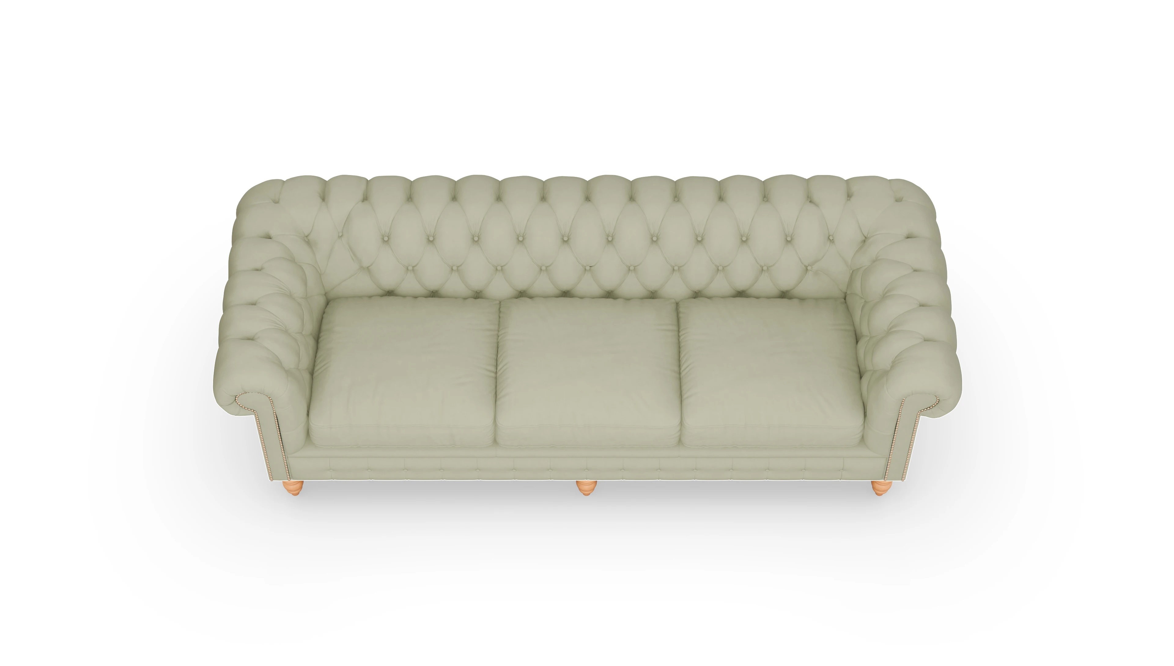 Chesterfield Sofa Bennet Ansicht des Produktes Bennet 4-Sitzer in Leder grün