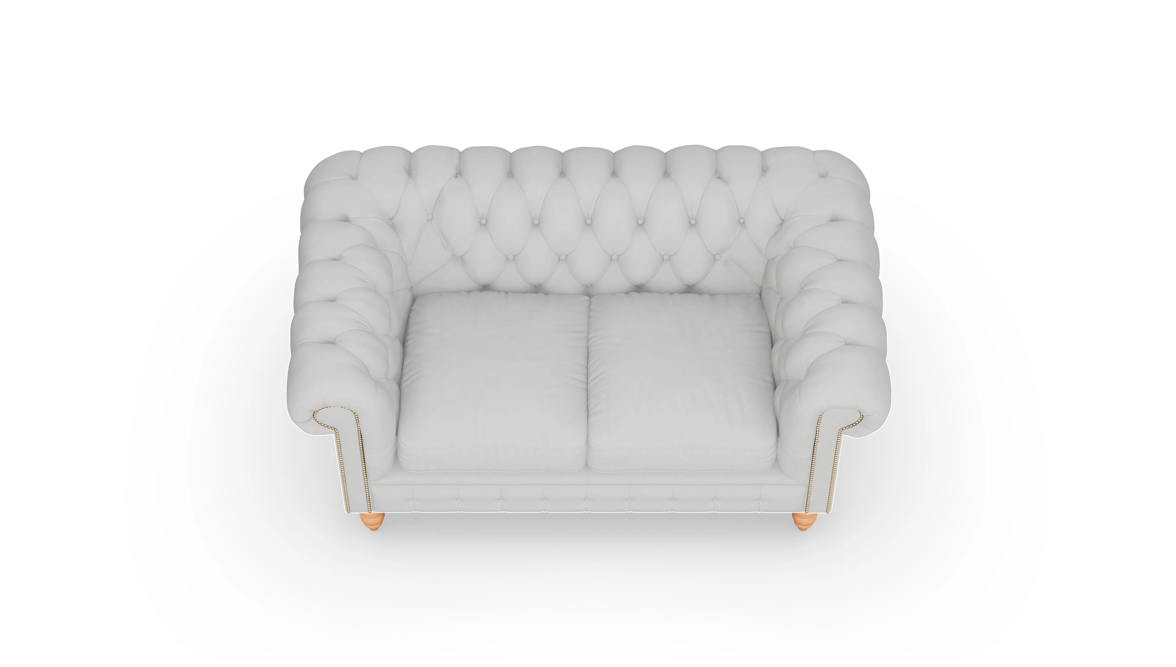 Chesterfield Sofa Bennet Ansicht des Produktes Bennet 2-Sitzer in Leder weiß