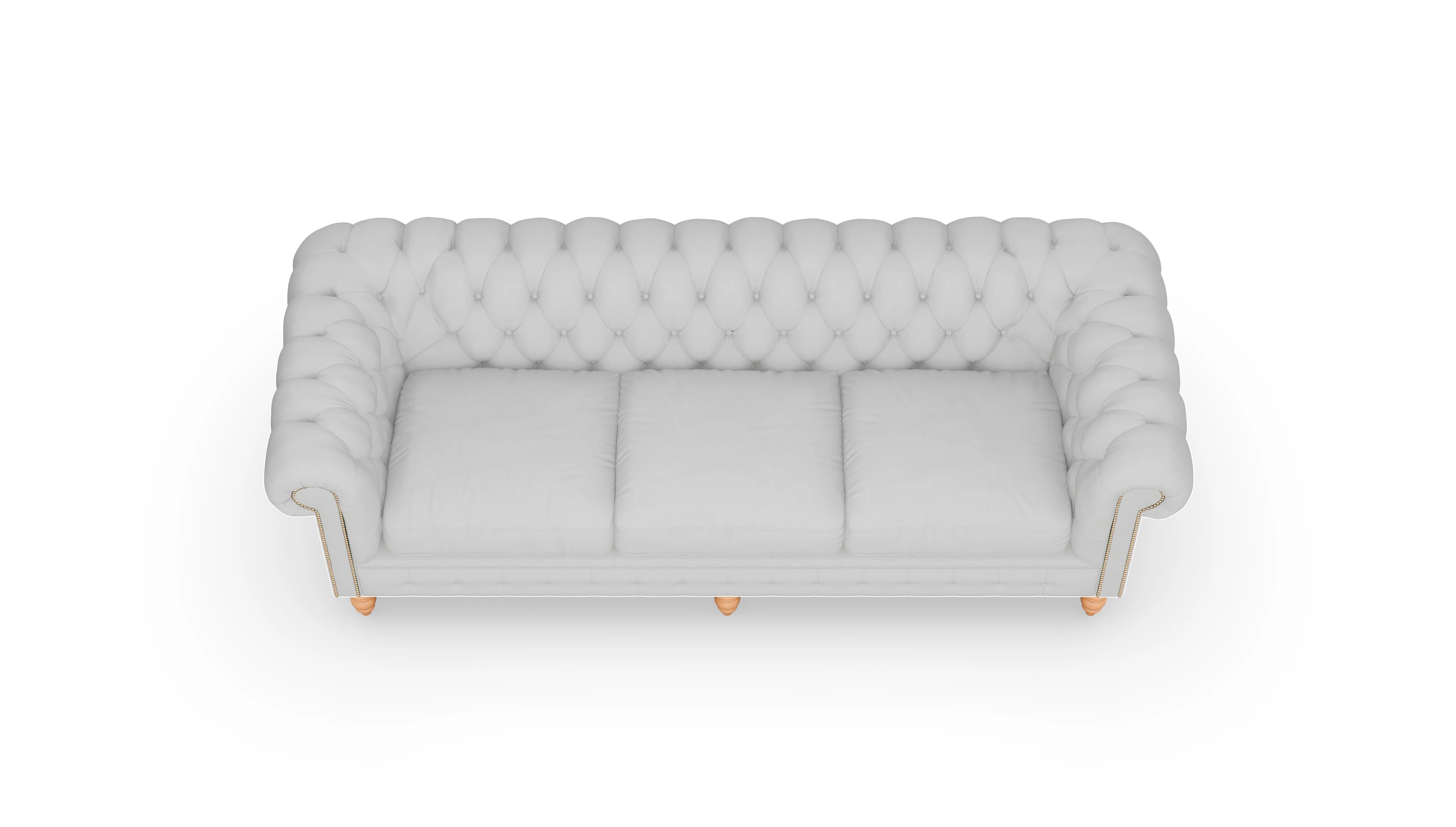 Chesterfield Sofa Bennet Ansicht des Produktes Bennet 4-Sitzer in Leder weiß