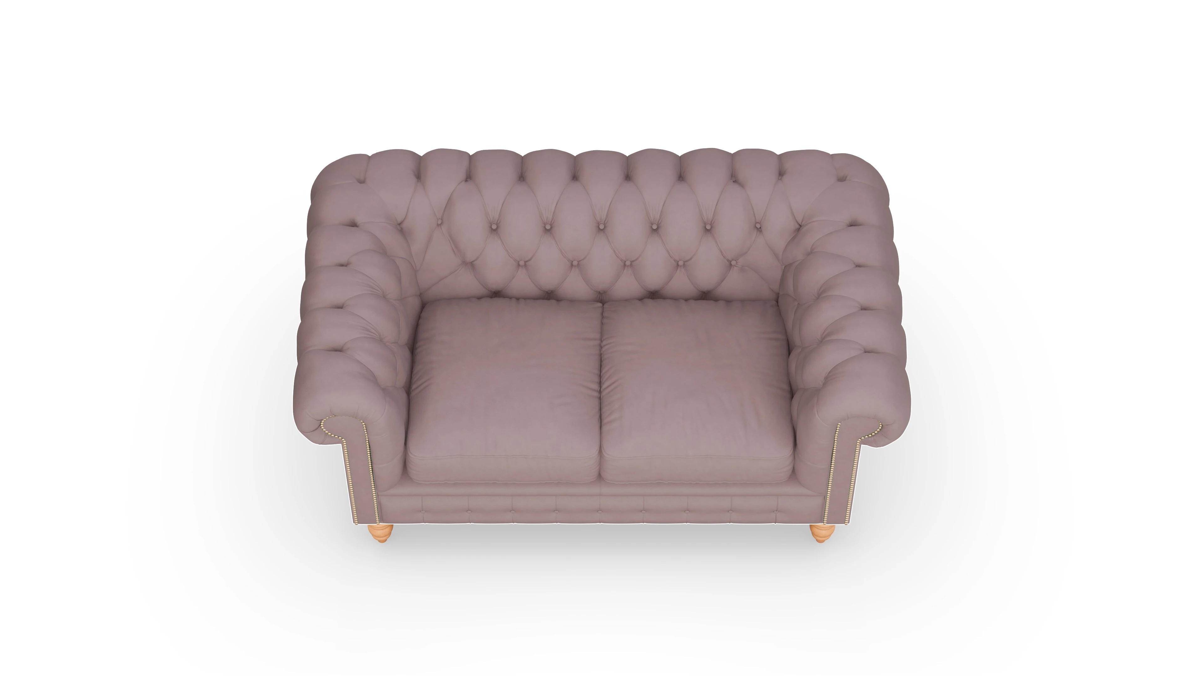 Chesterfield Sofa Bennet Ansicht des Produktes Bennet 2-Sitzer in Leder rot