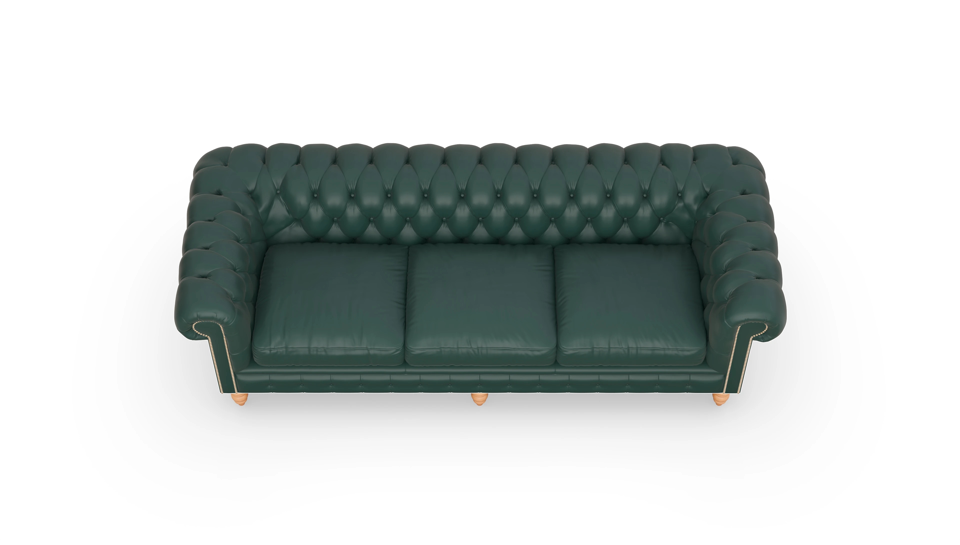 Chesterfield Sofa Bennet Ansicht des Produktes Bennet 4-Sitzer in Leder grün