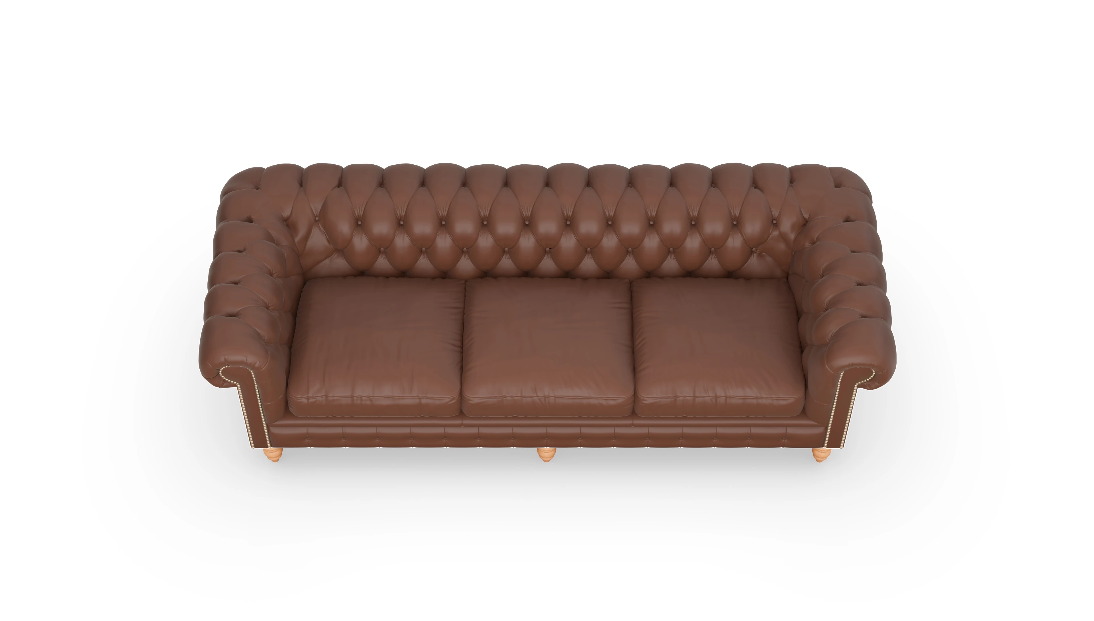 Chesterfield Sofa Bennet Ansicht des Produktes Bennet 4-Sitzer in Leder braun