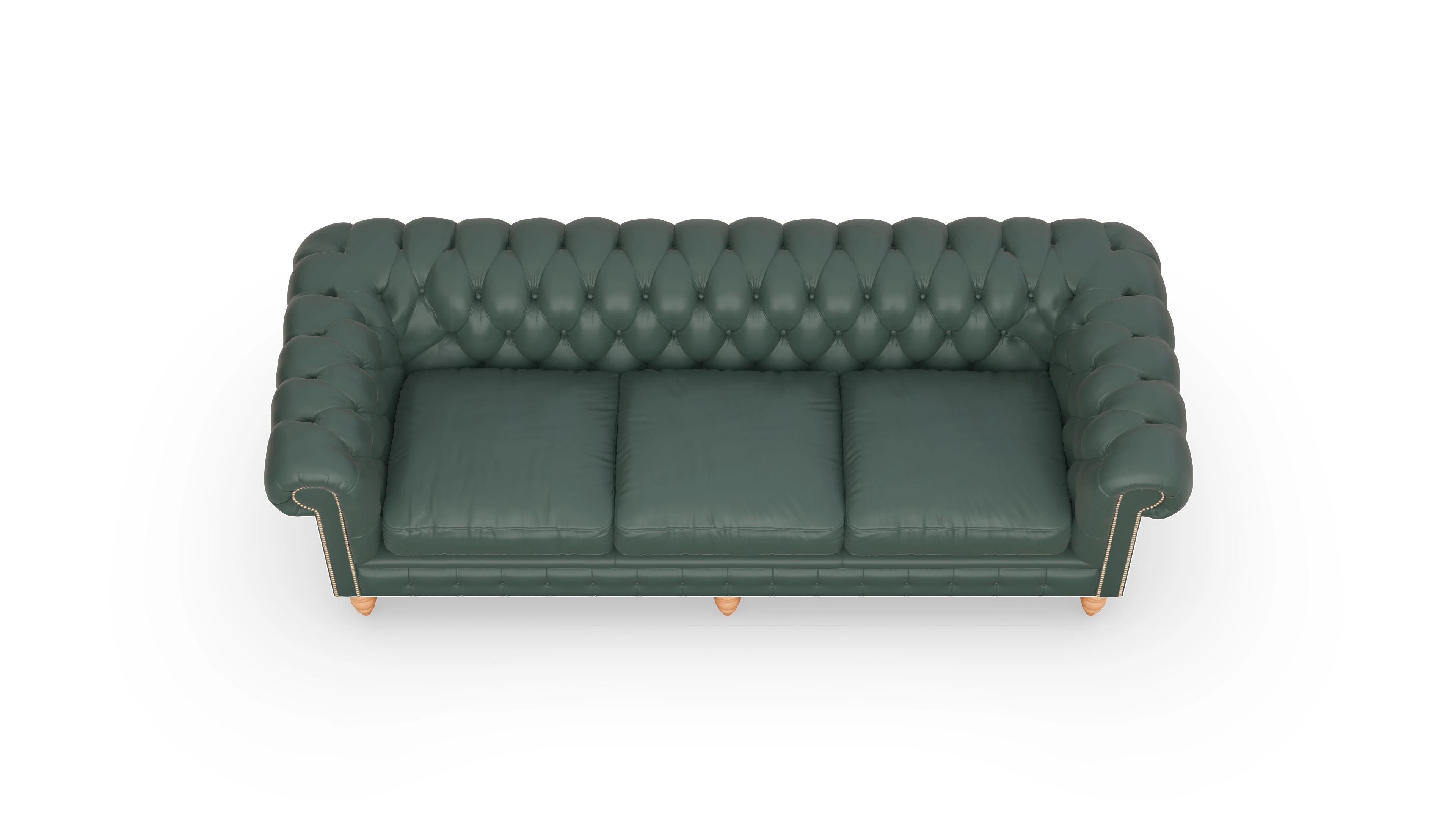 Chesterfield Sofa Bennet Ansicht des Produktes Bennet 4-Sitzer in Leder grün