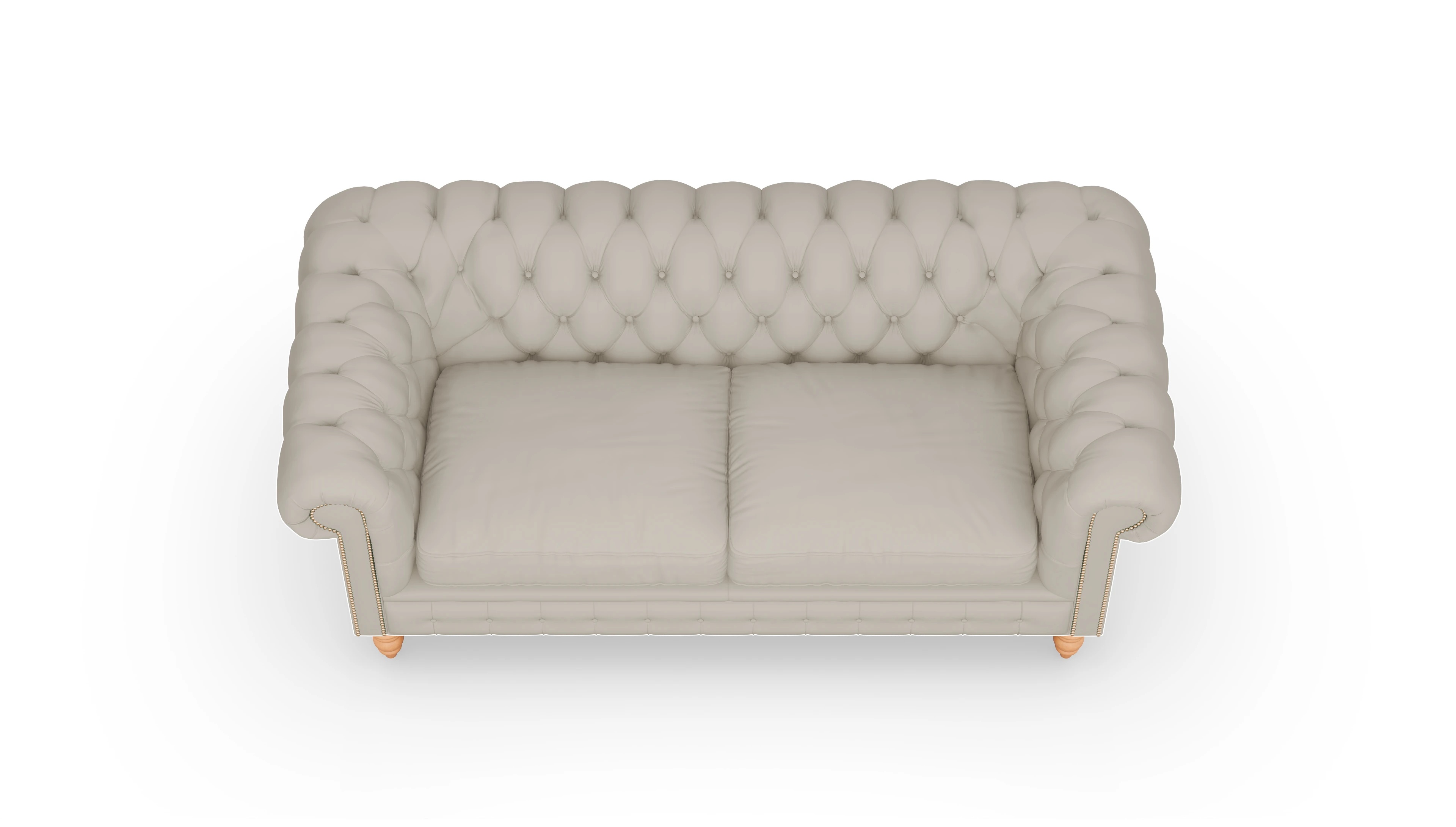 Chesterfield Sofa Bennet Ansicht des Produktes Bennet 3-Sitzer in Leder weiß