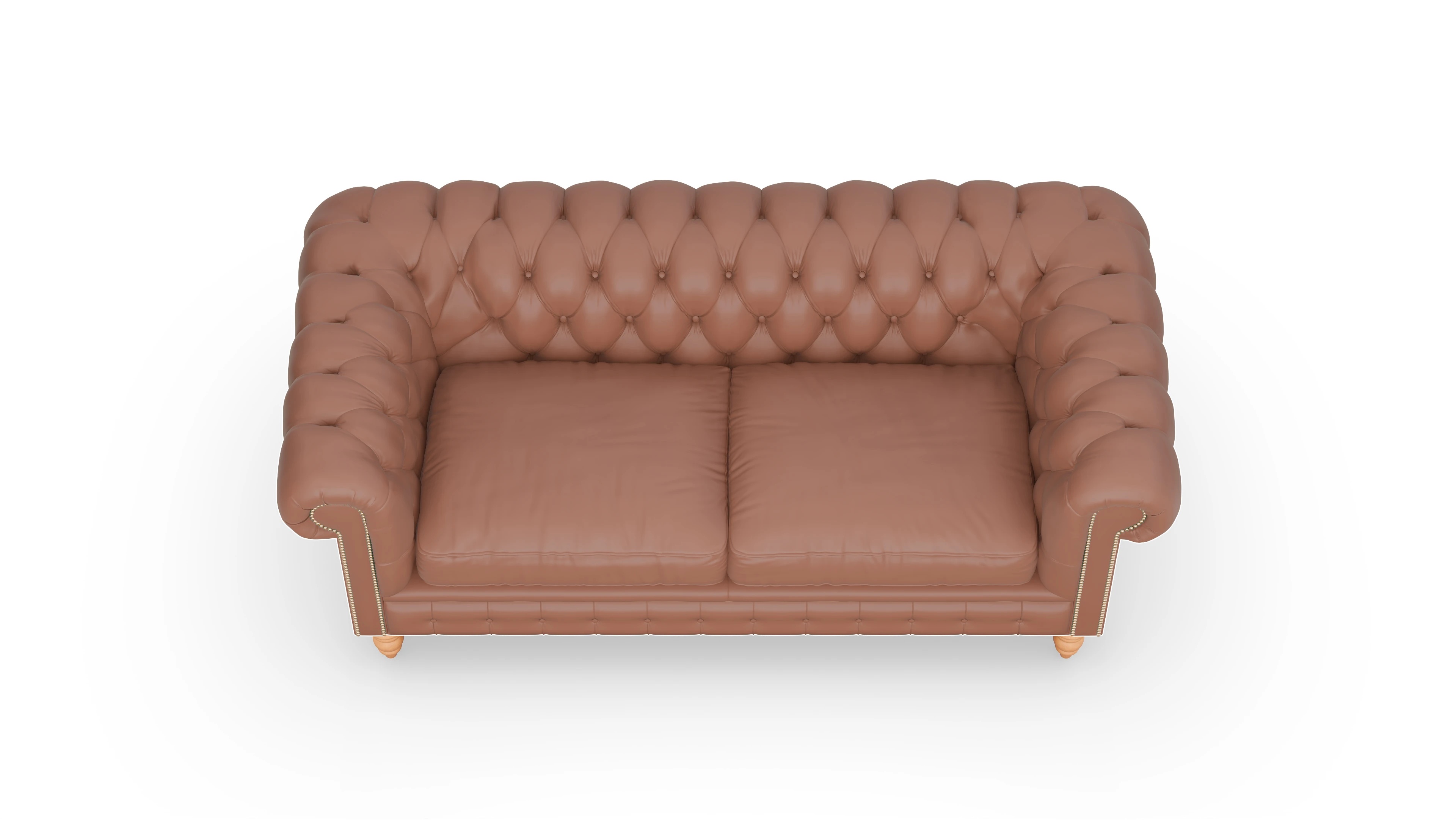 Chesterfield Sofa Bennet Ansicht des Produktes Bennet 3-Sitzer in Leder braun