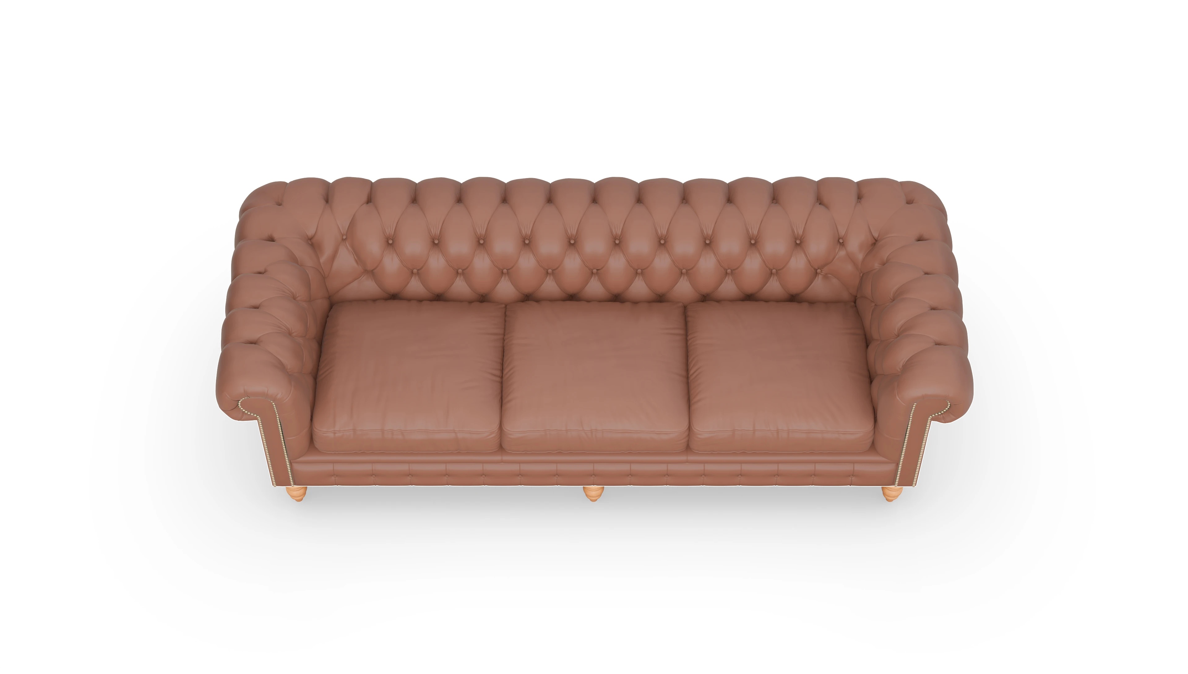 Chesterfield Sofa Bennet Ansicht des Produktes Bennet 4-Sitzer in Leder braun