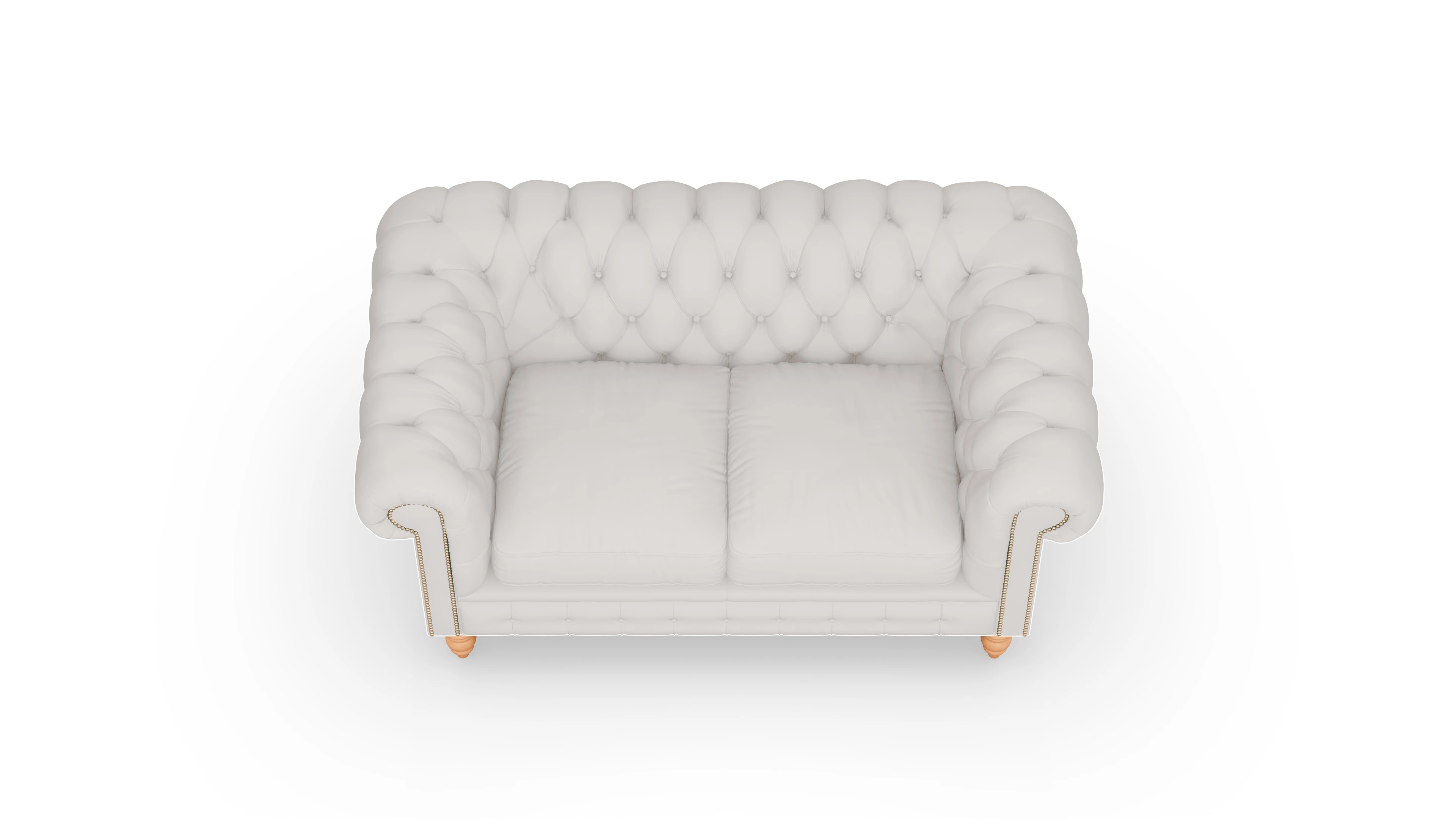 Chesterfield Sofa Bennet Ansicht des Produktes Bennet 2-Sitzer in Leder weiß