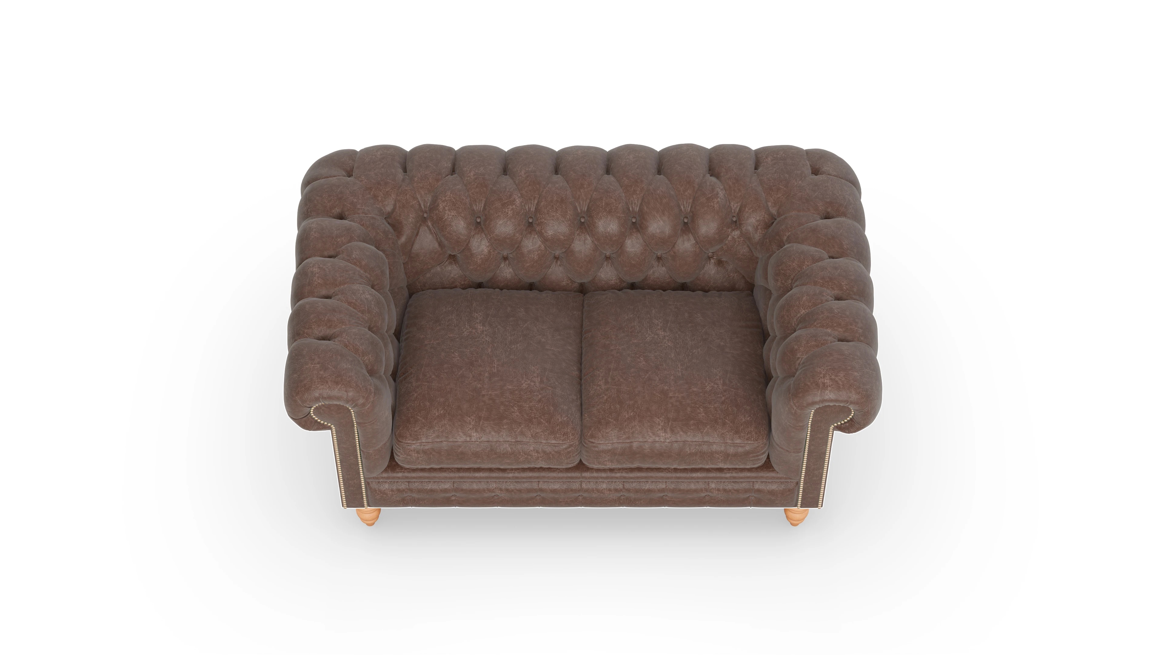 Chesterfield Sofa Bennet Ansicht des Produktes Bennet 2-Sitzer in Leder braun
