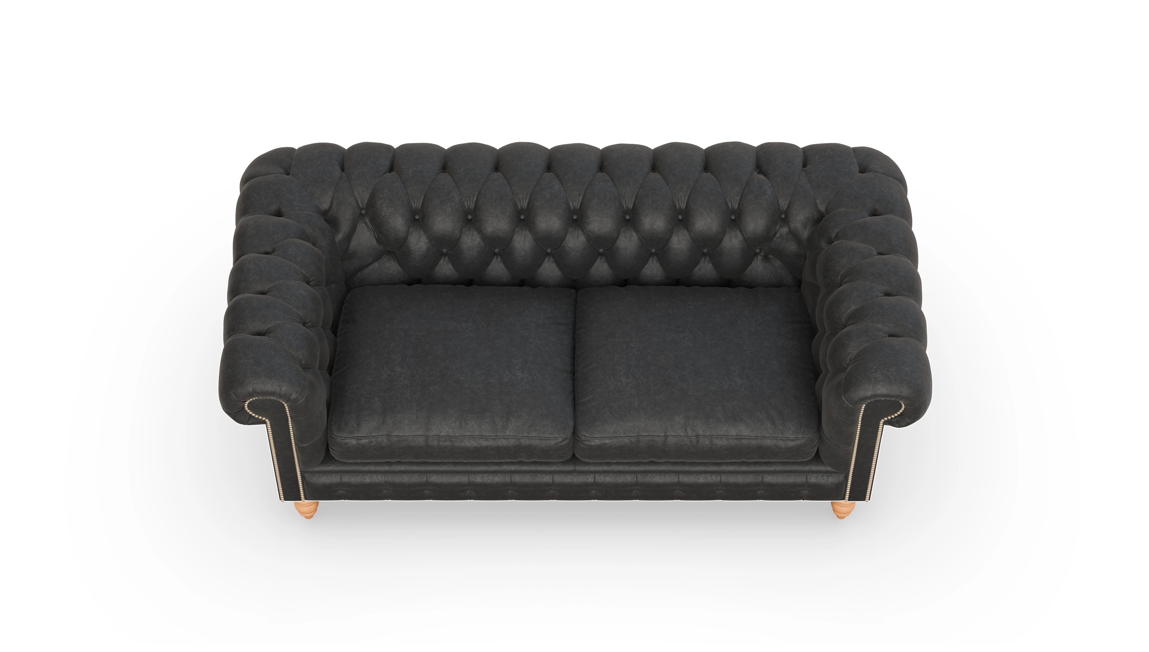 Ansicht des Produktes Bennet 3-Sitzer in Leder schwarz