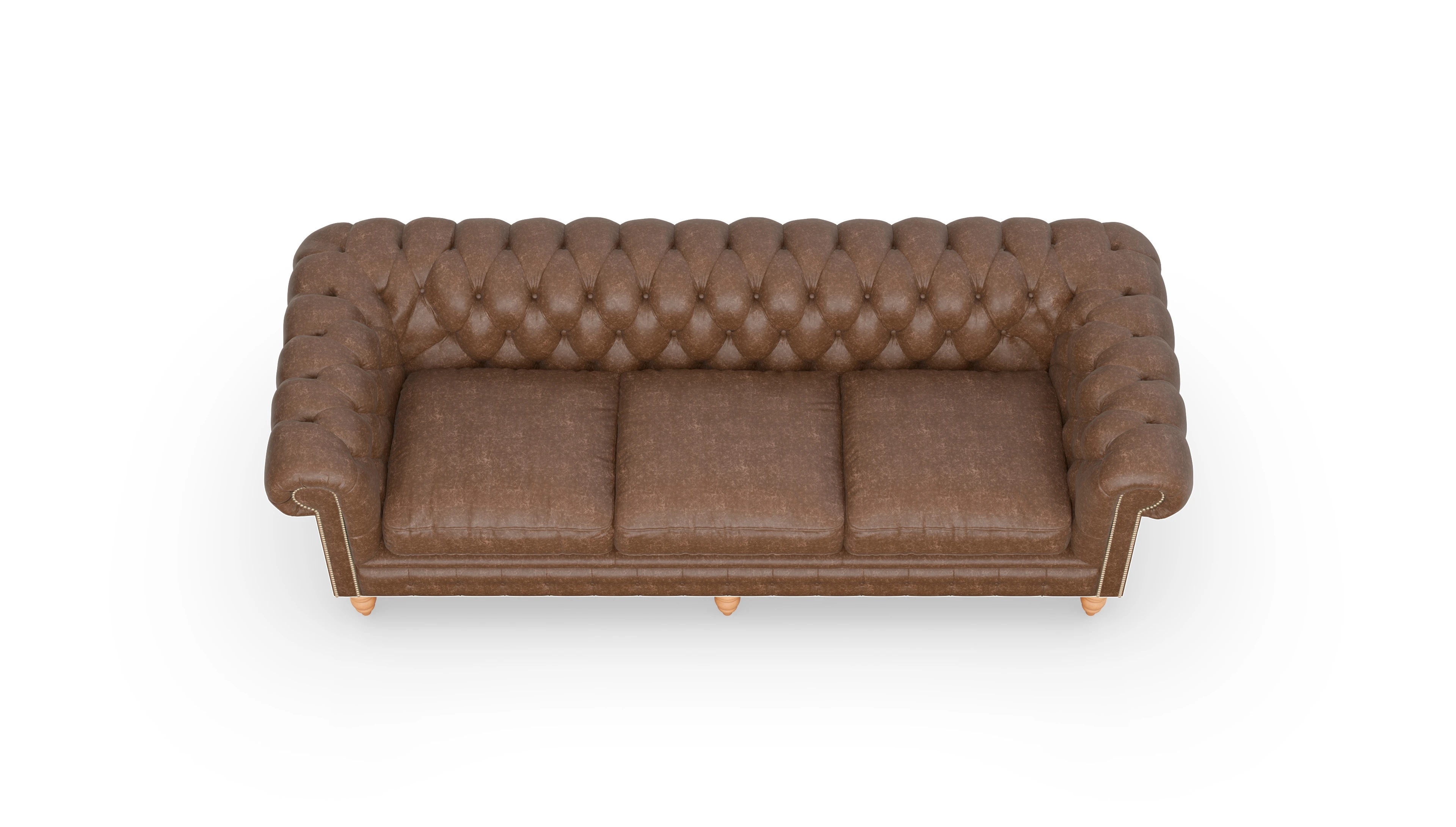 Chesterfield Sofa Bennet Ansicht des Produktes Bennet 4-Sitzer in Leder braun