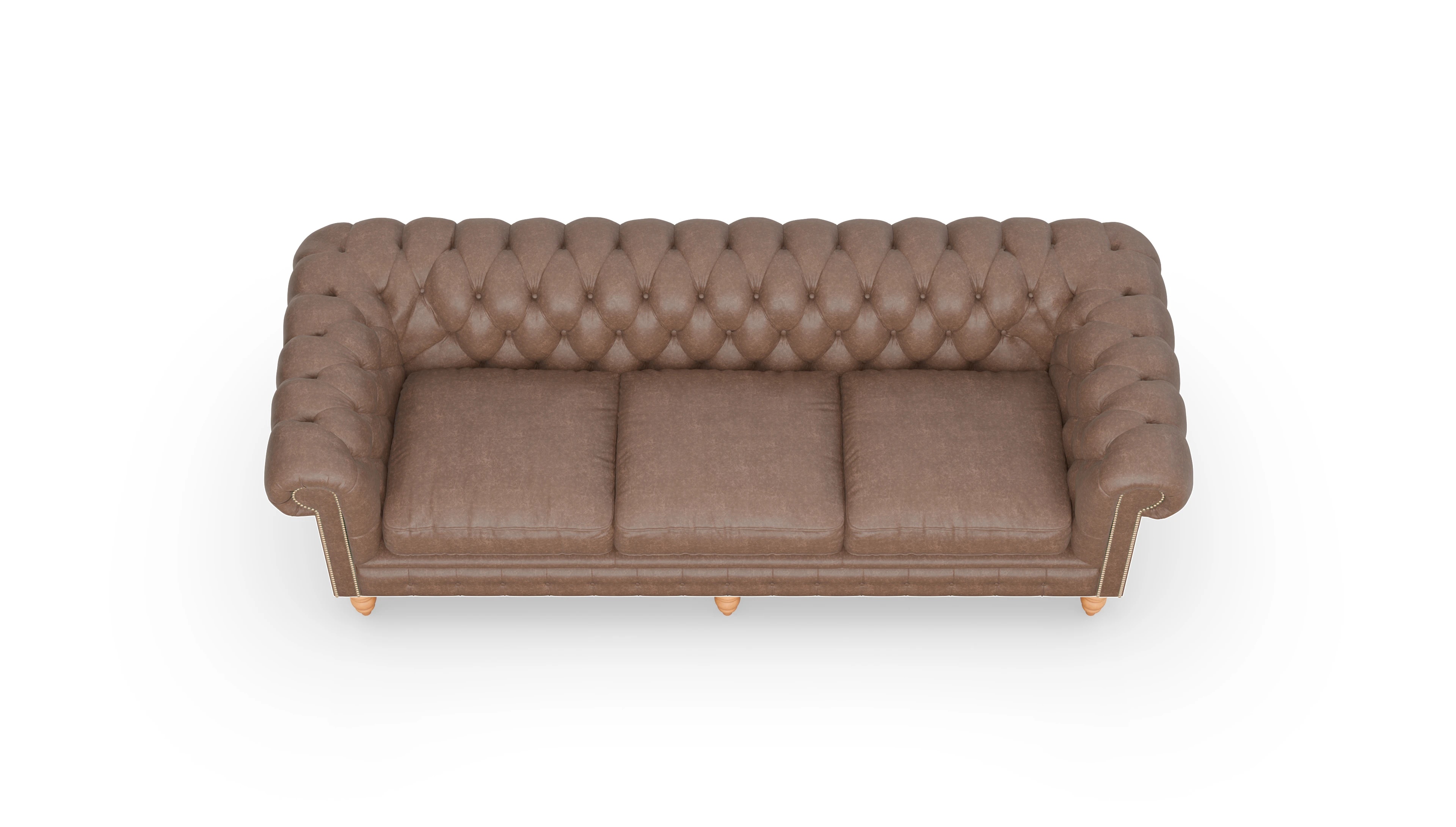 Chesterfield Sofa Bennet Ansicht des Produktes Bennet 4-Sitzer in Leder braun