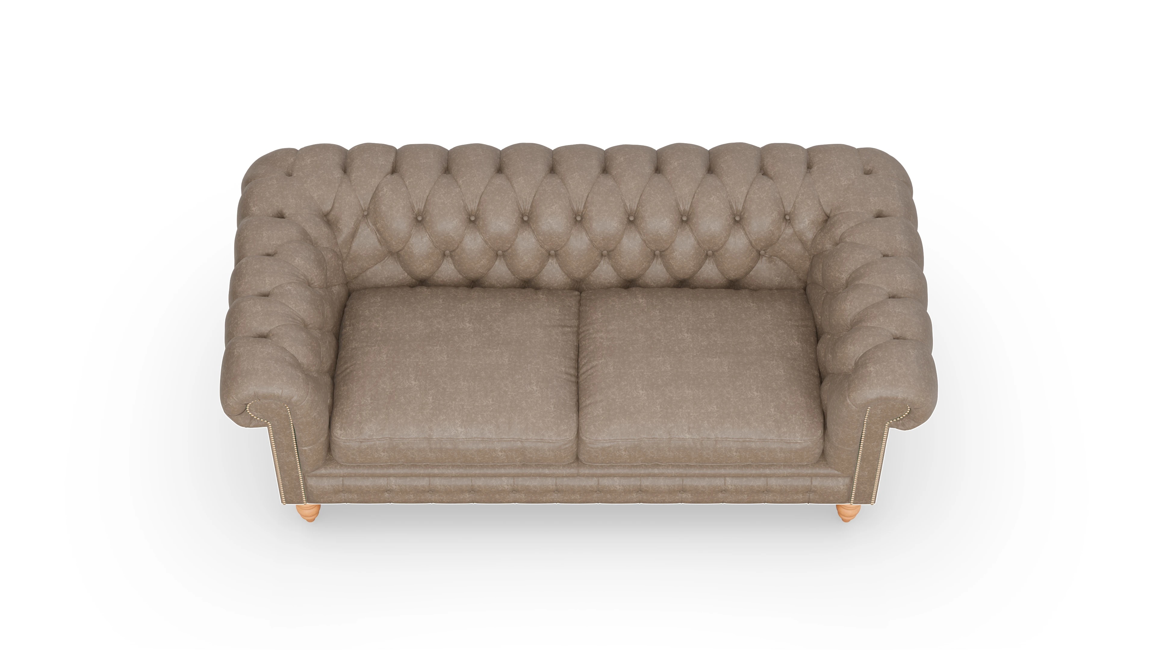 Chesterfield Sofa Bennet Ansicht des Produktes Bennet 3-Sitzer in Leder braun