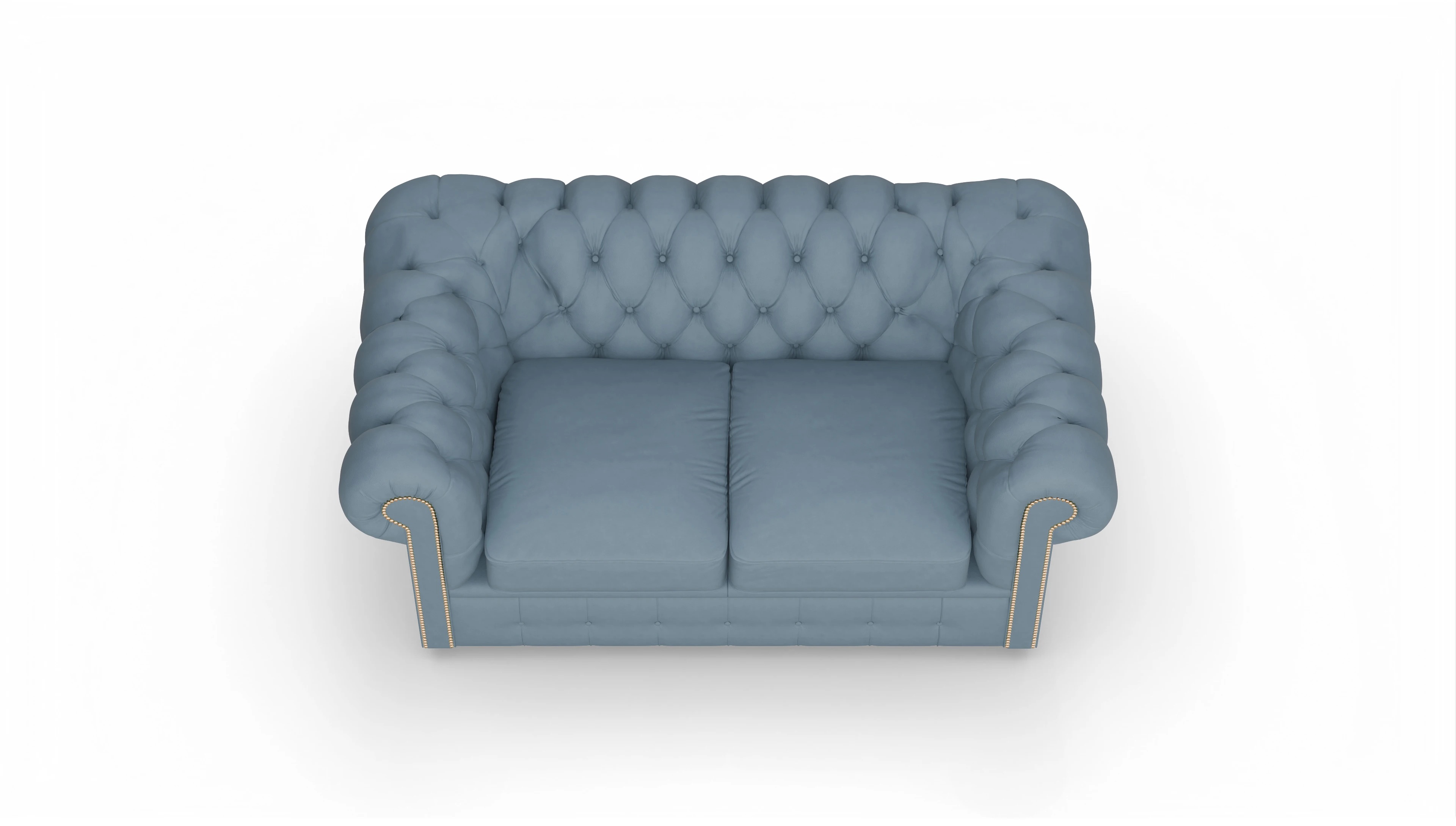 Chesterfield Sofa Brighton Ansicht des Produktes Brighton 2-Sitzer in Leder blau