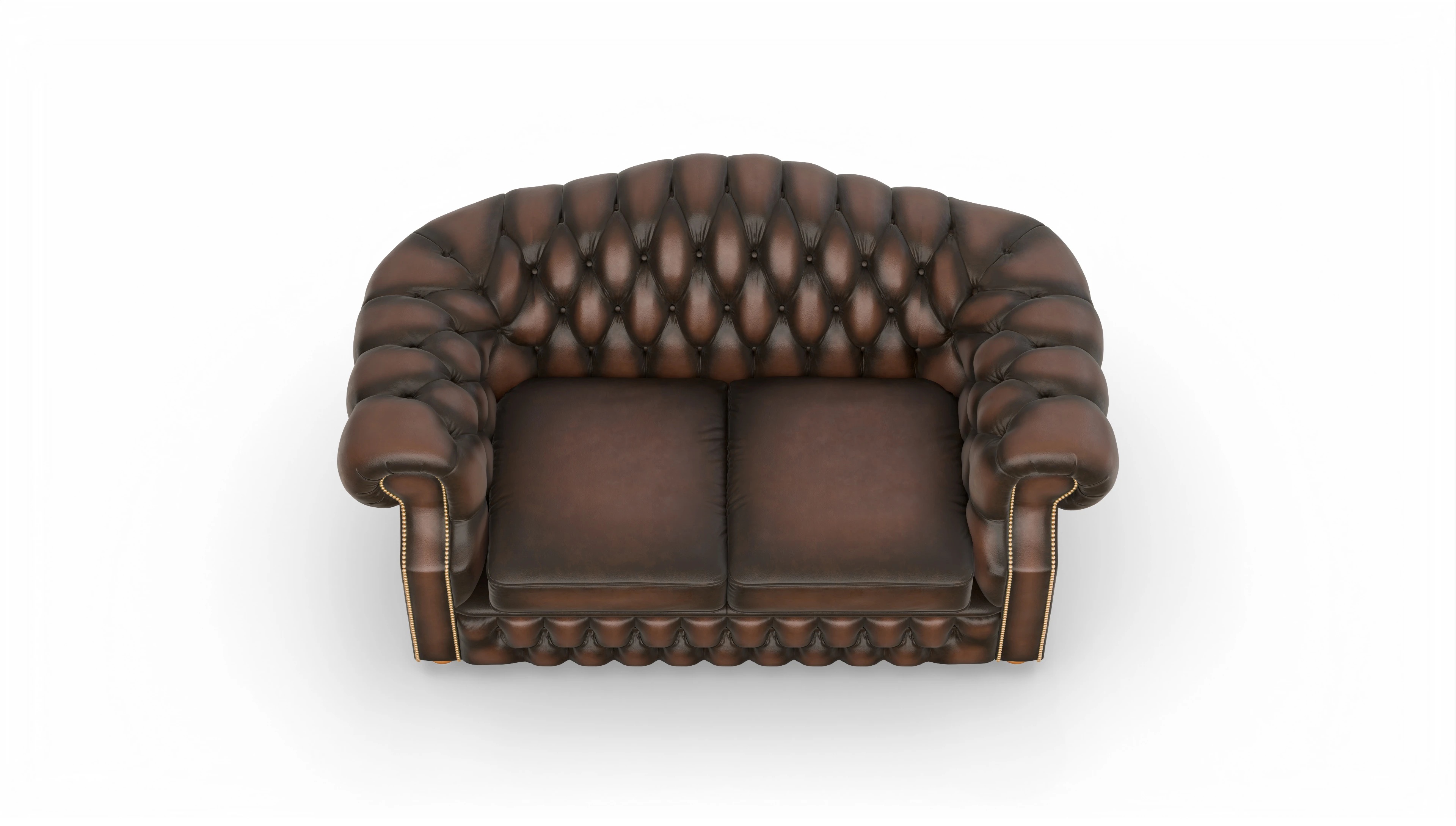 Chesterfield Sofa Yates Ansicht des Produktes Yates 2,5-Sitzer in Leder braun