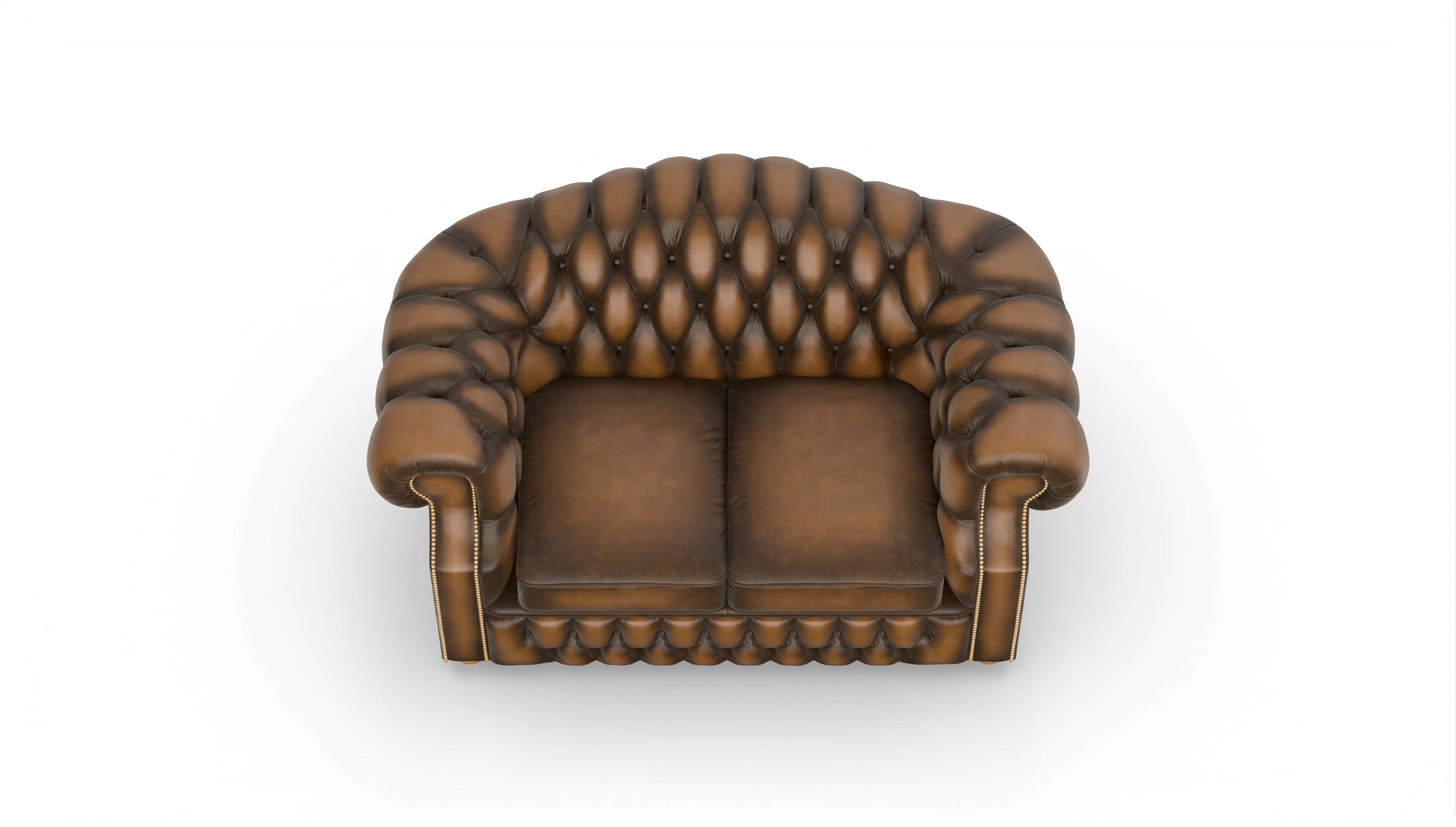Chesterfield Sofa Yates Ansicht des Produktes Yates 2-Sitzer in Leder braun