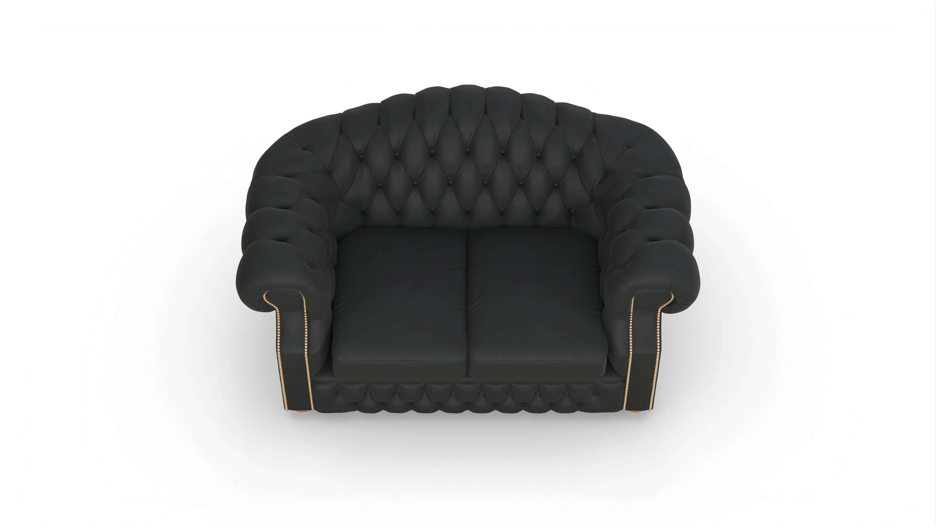 Chesterfield Sofa Yates Ansicht des Produktes Yates 3-Sitzer in Leder schwarz