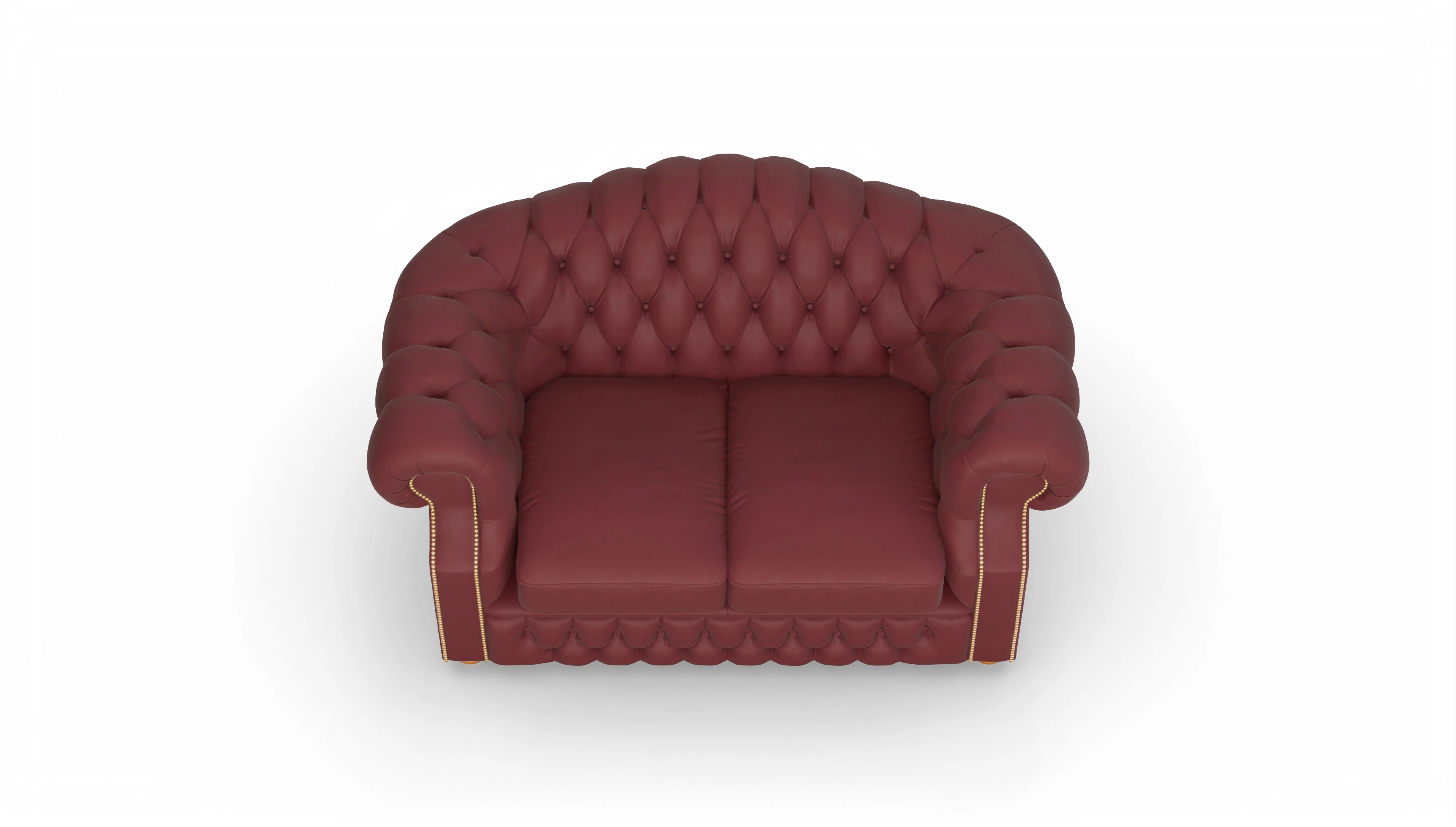 Chesterfield Sofa Yates Ansicht des Produktes Yates 2-Sitzer in Leder rot