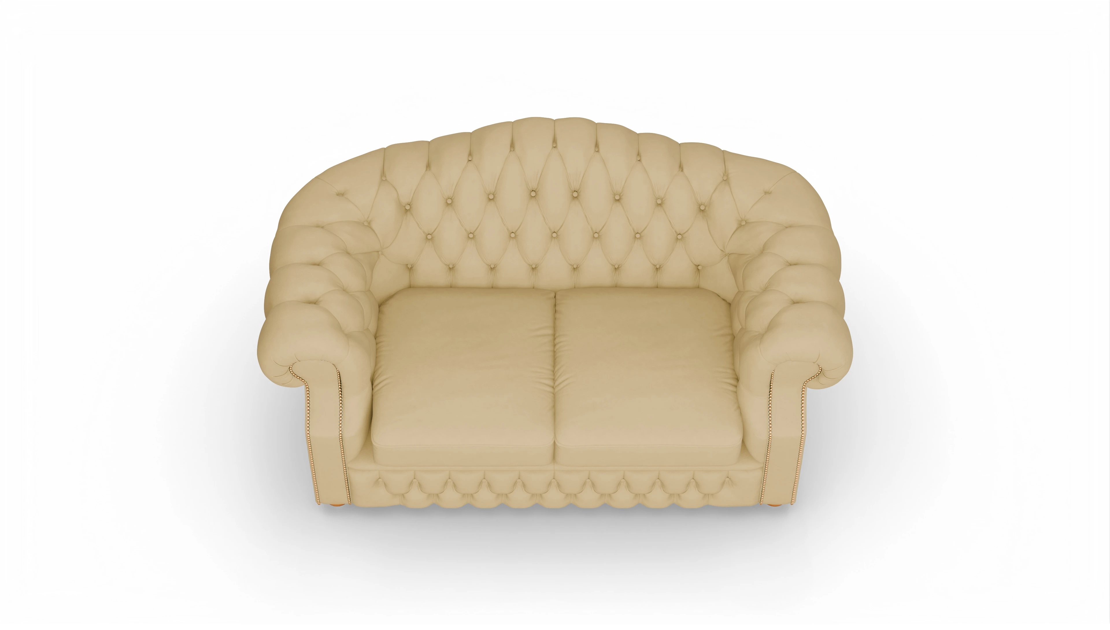 Chesterfield Sofa Yates Ansicht des Produktes Yates 2,5-Sitzer in Leder gelb