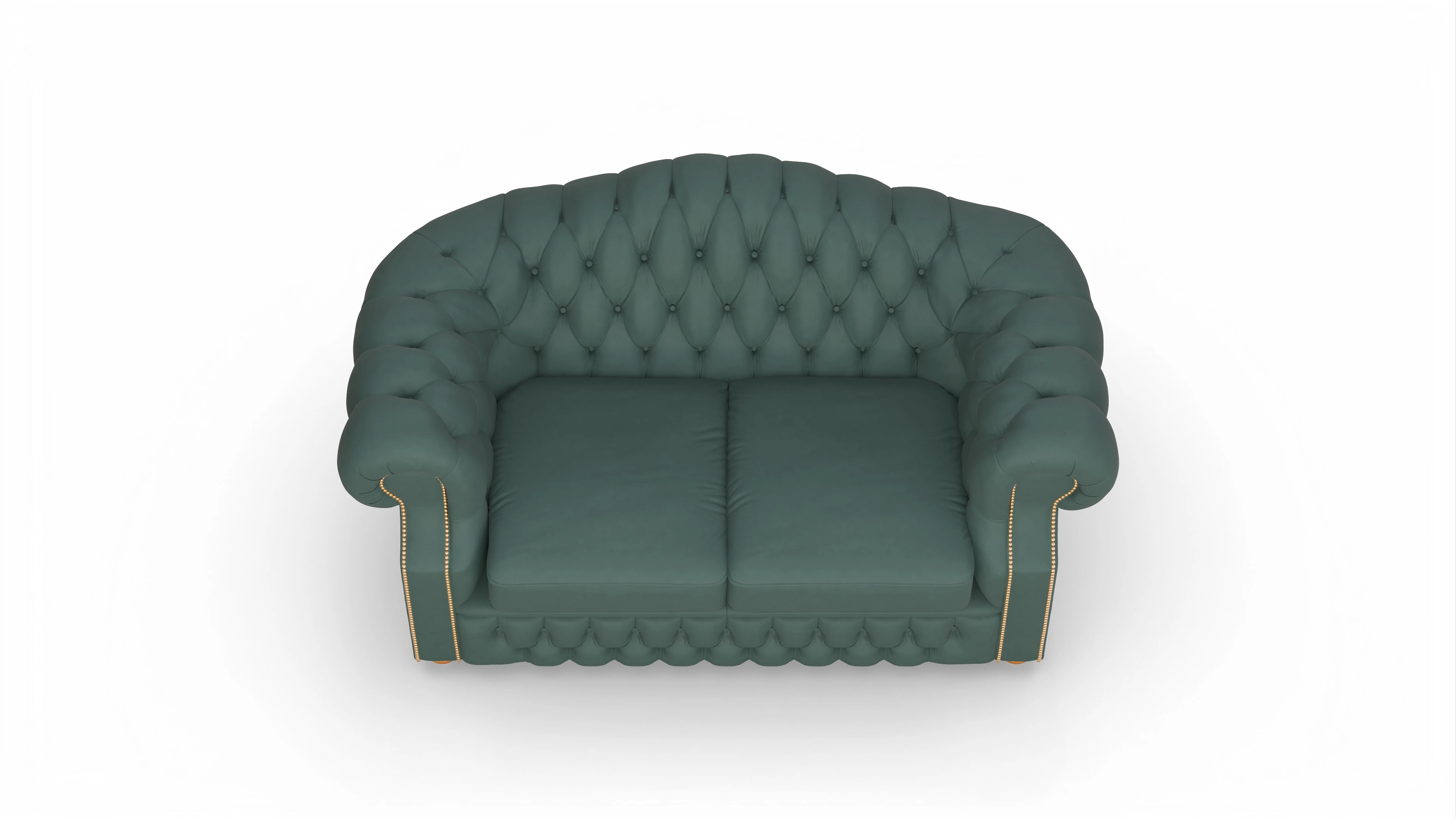 Chesterfield Sofa Yates Ansicht des Produktes Yates 2,5-Sitzer in Leder grün