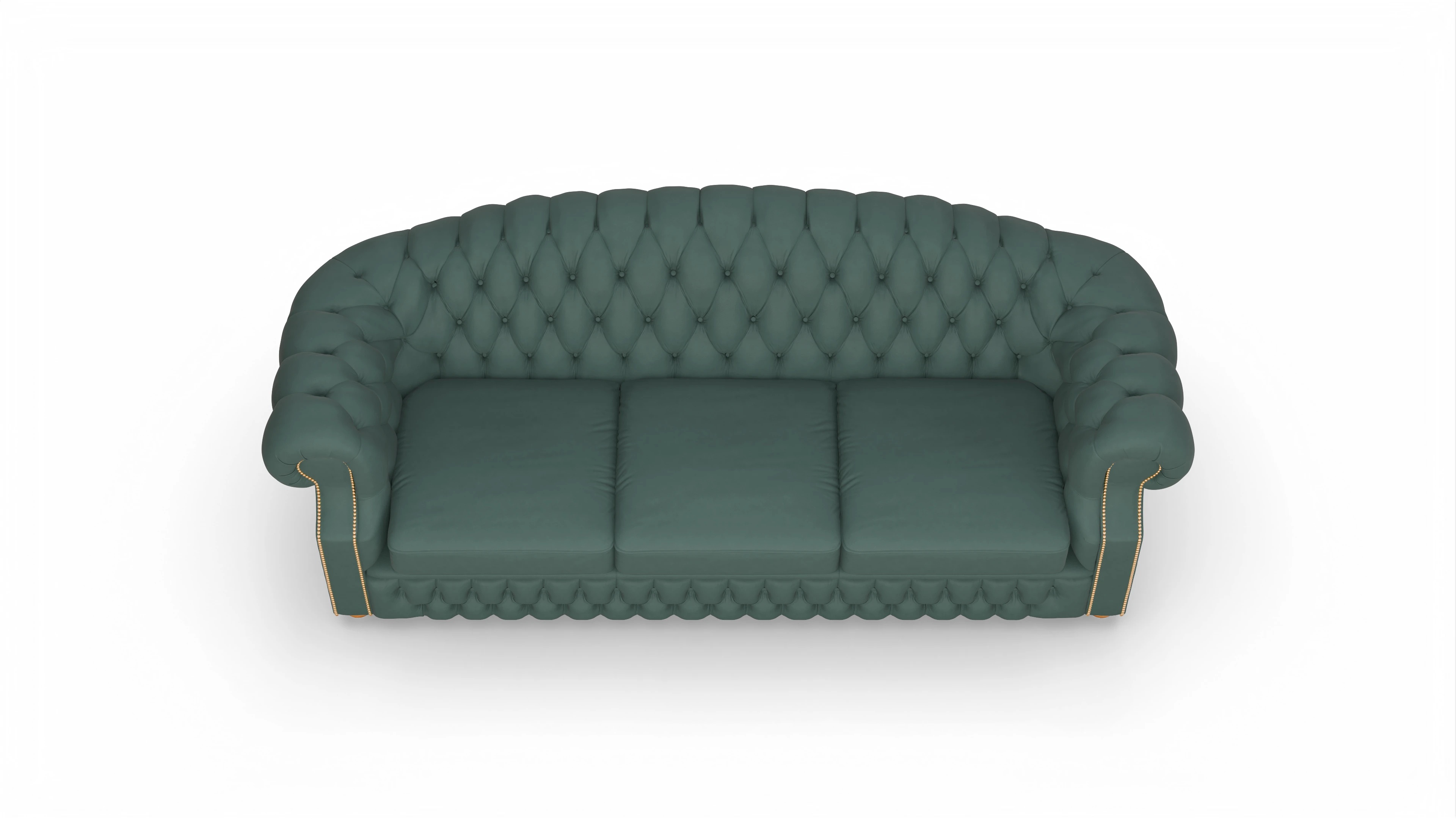 Chesterfield Sofa Yates Ansicht des Produktes Yates 4-Sitzer in Leder grün