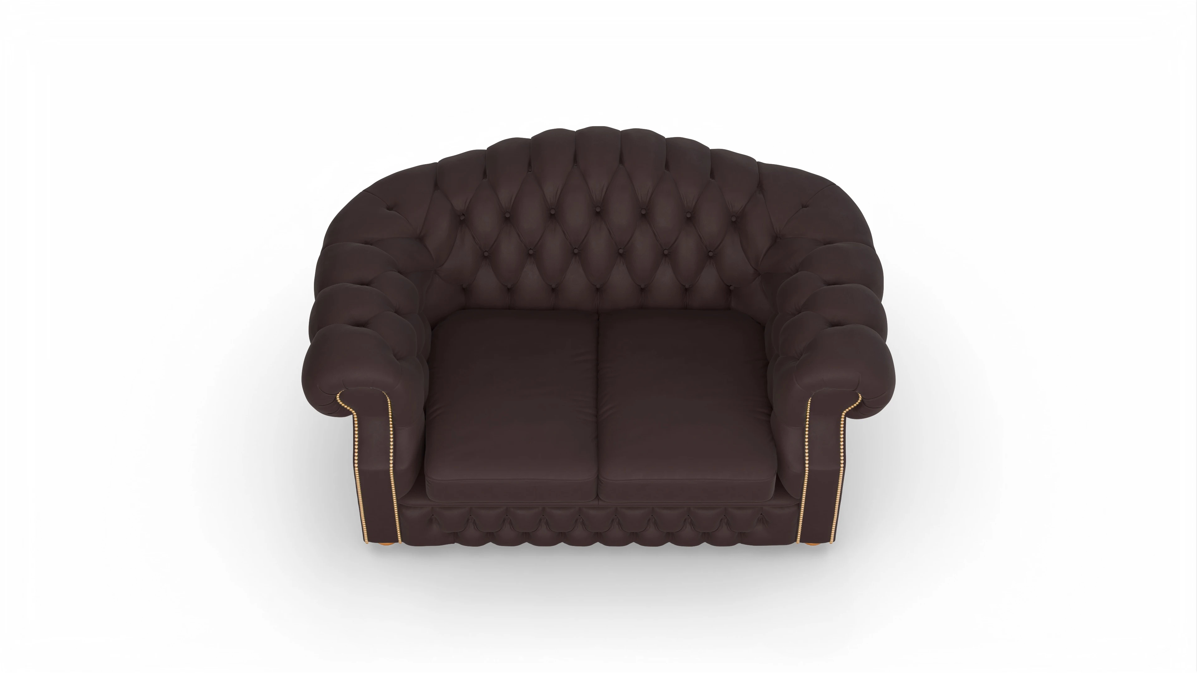Chesterfield Sofa Yates Ansicht des Produktes Yates 2-Sitzer in Leder braun