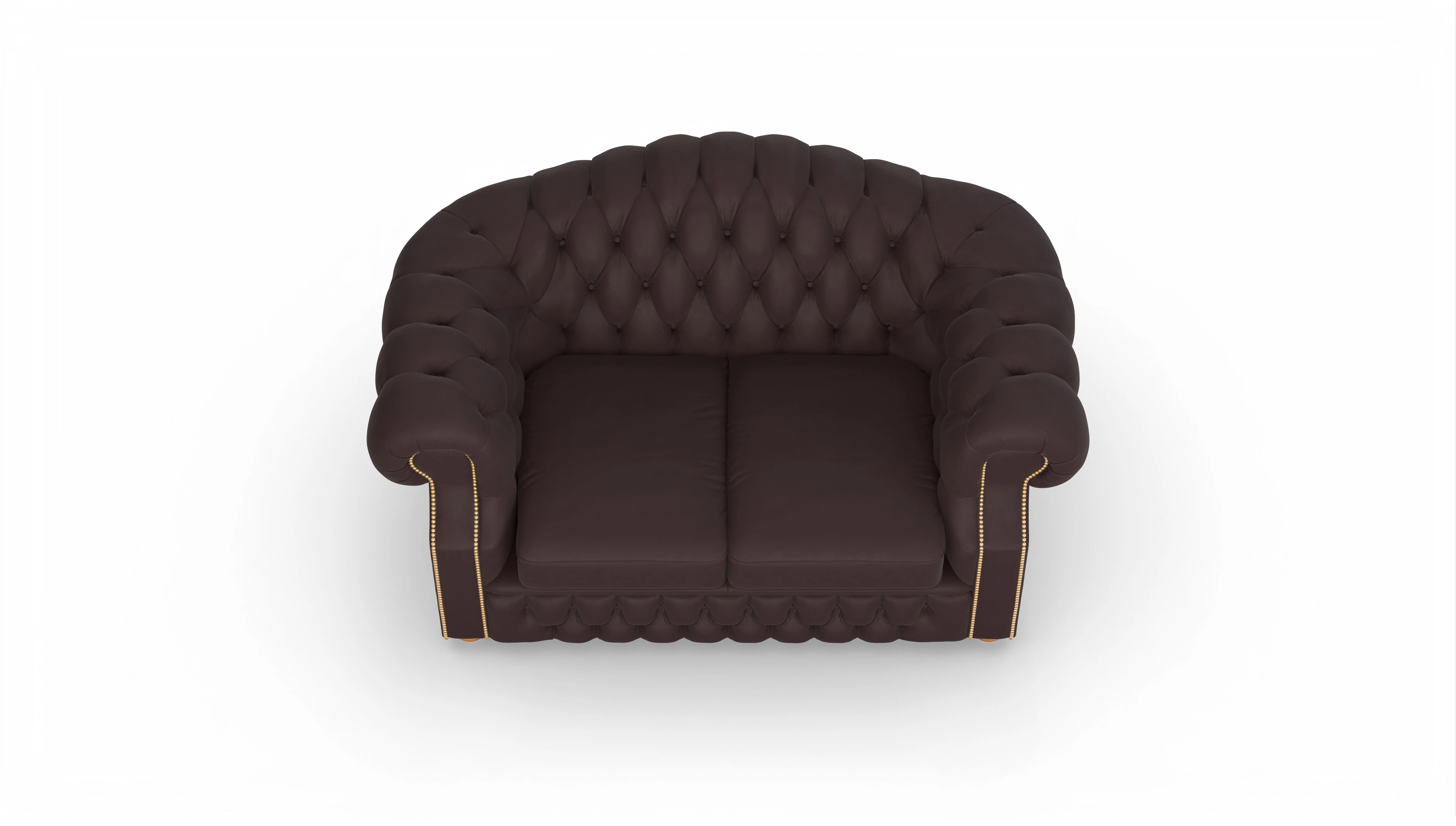 Chesterfield Sofa Yates Ansicht des Produktes Yates 3-Sitzer in Leder braun