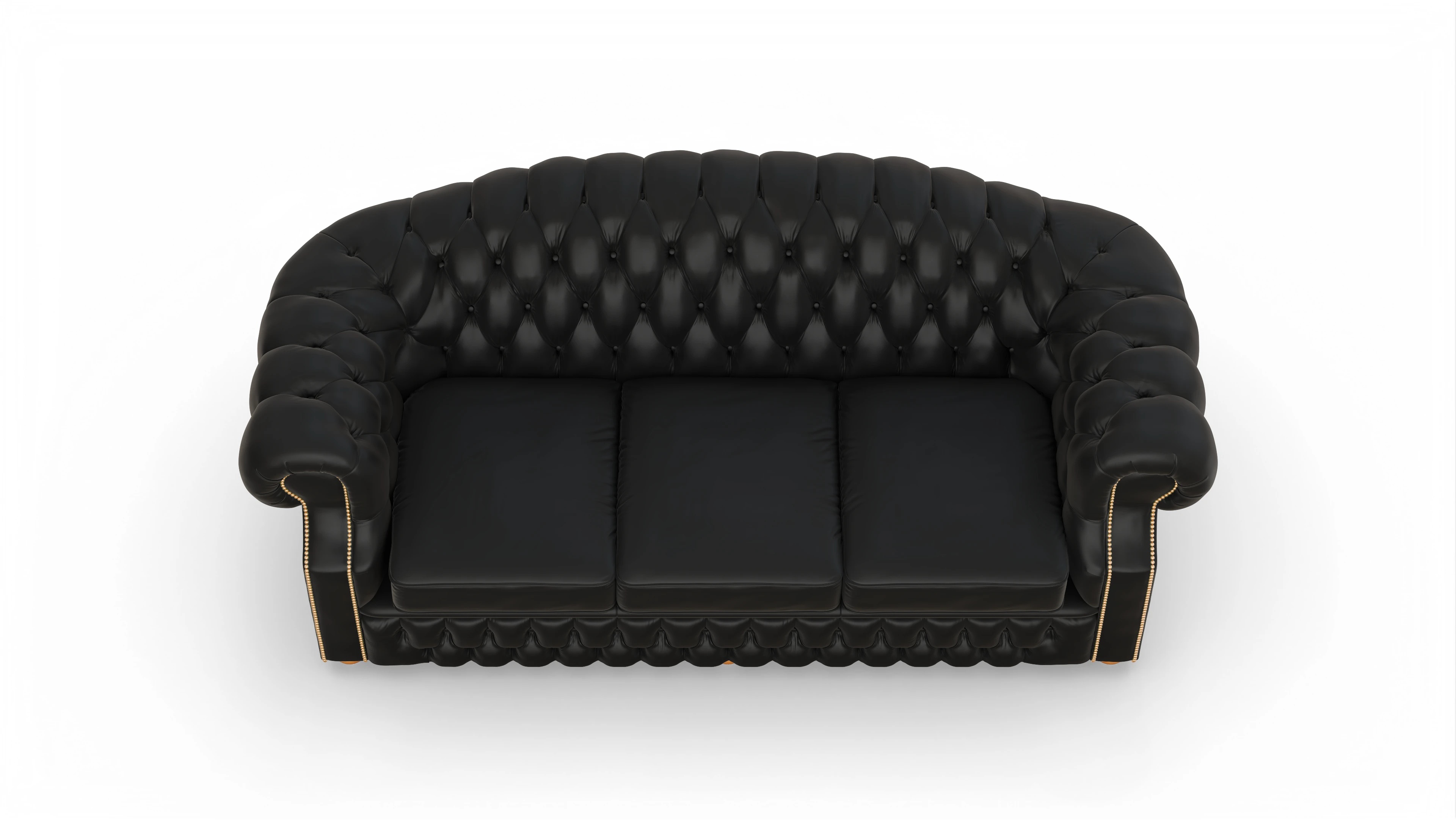 Chesterfield Sofa Yates Ansicht des Produktes Yates 3,5-Sitzer in Leder schwarz