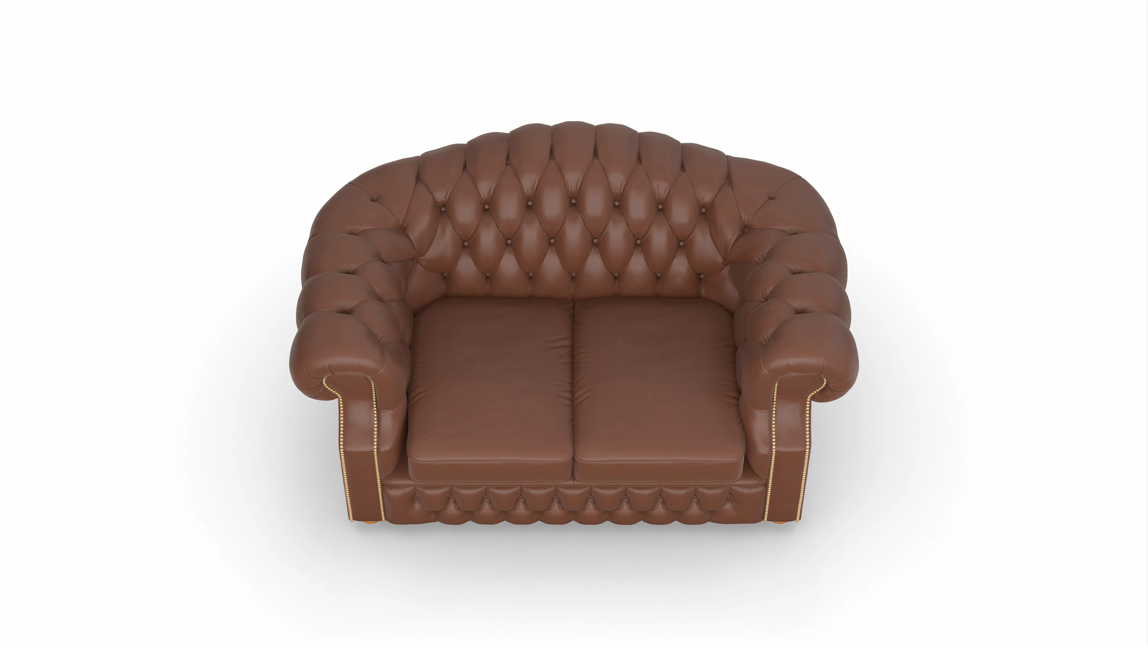 Chesterfield Sofa Yates Ansicht des Produktes Yates 2-Sitzer in Leder braun