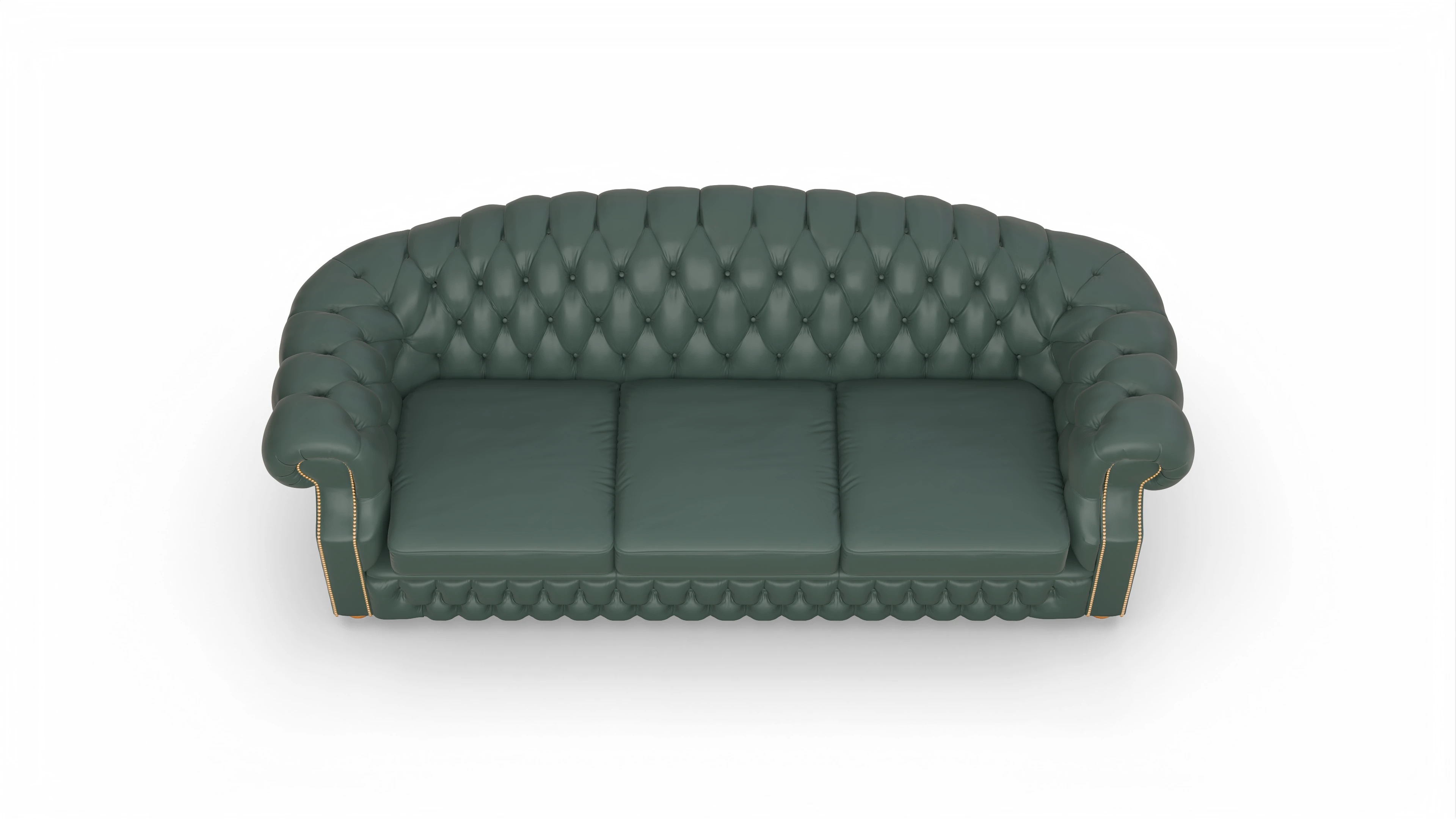 Chesterfield Sofa Yates Ansicht des Produktes Yates 4-Sitzer in Leder grün