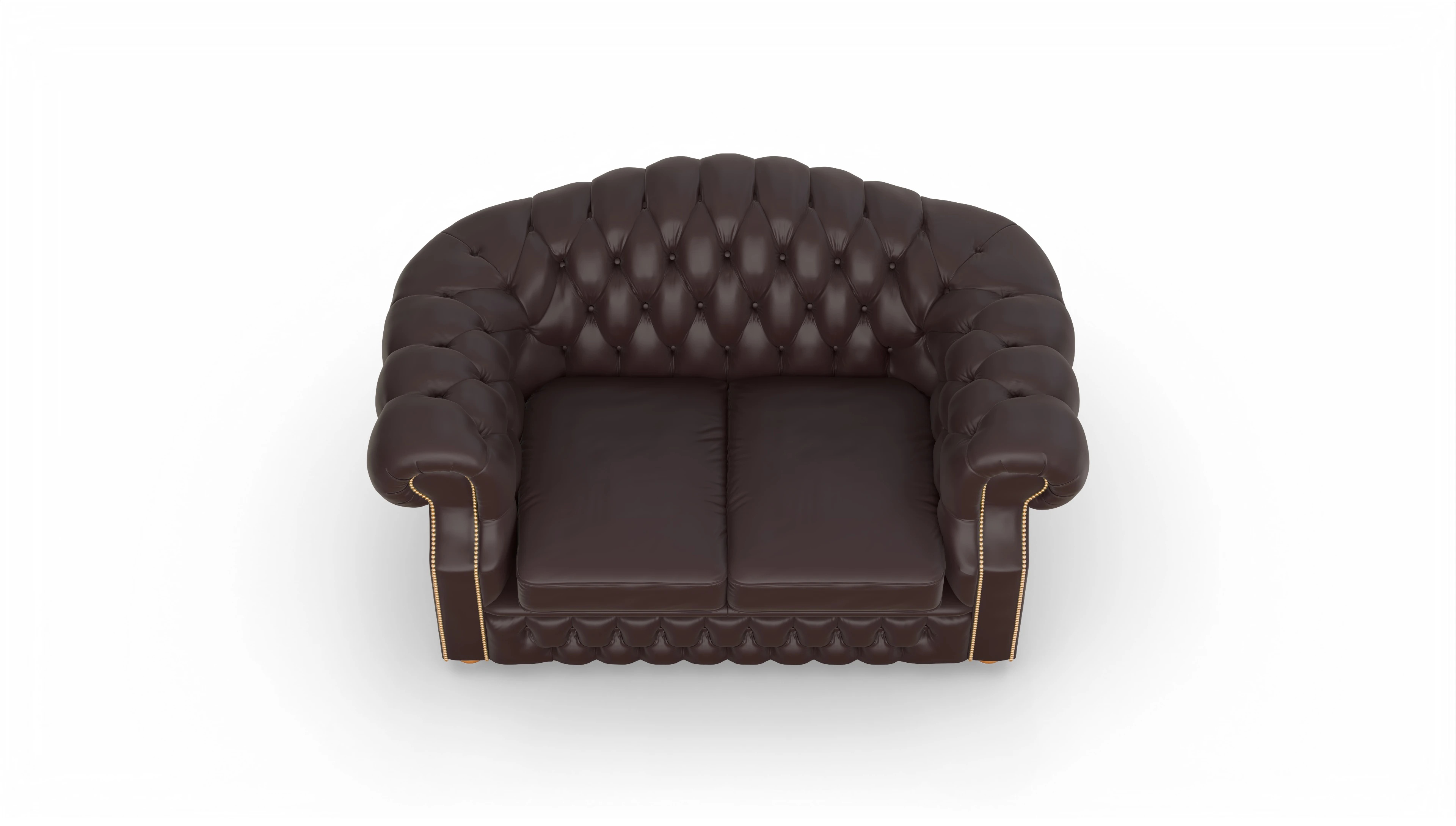 Chesterfield Sofa Yates Ansicht des Produktes Yates 2-Sitzer in Leder braun