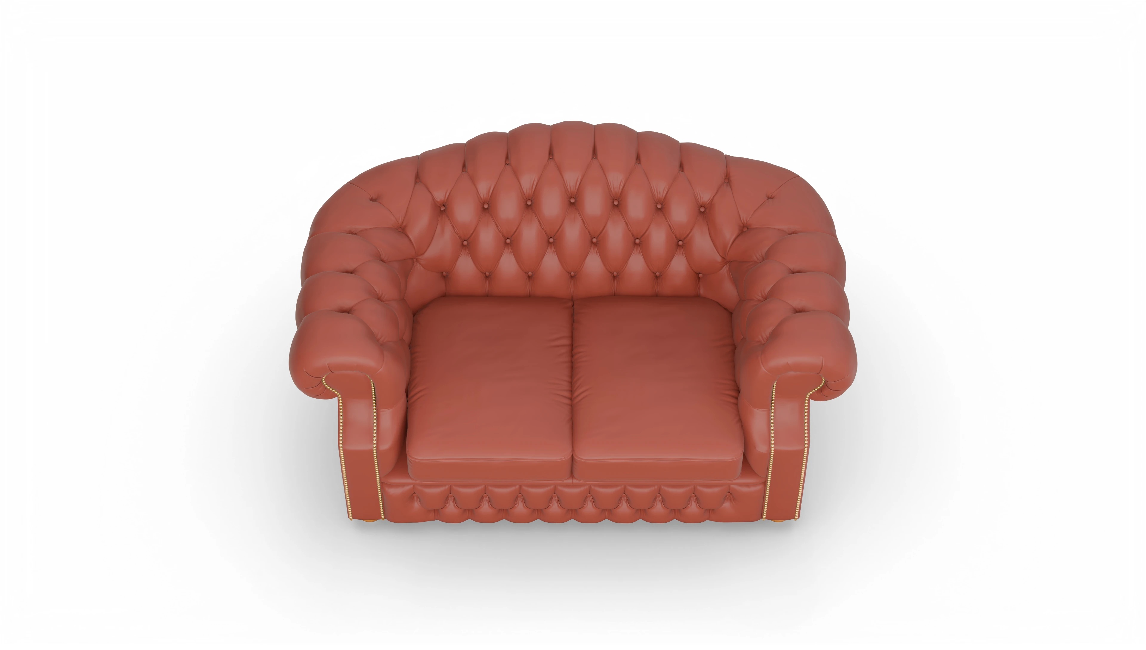 Chesterfield Sofa Yates Ansicht des Produktes Yates 2-Sitzer in Leder orange